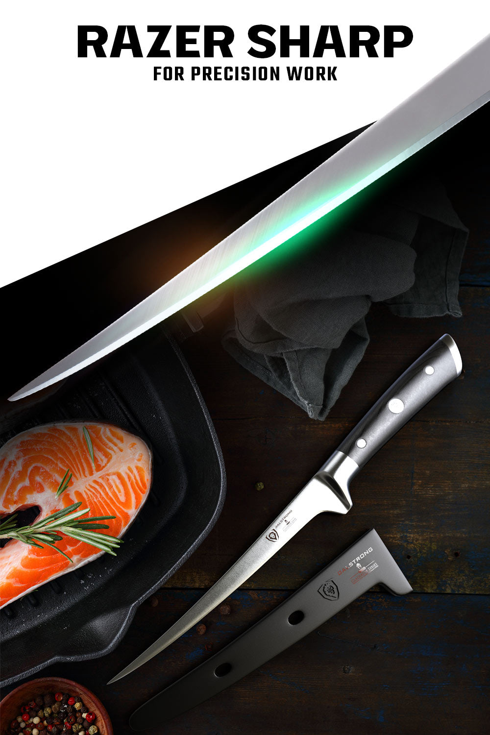 Dalstrong Gladiator Series 7-Inch Flexible Fillet Knife - NSF Certified - Sharp & Durable for Fish, Meat & Poultry - Perfect for Home Chefs & Professional Kitchens