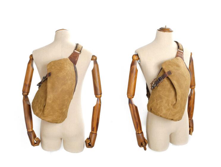 Durable Canvas Chest Bag for Men - Grey, Green & Black Options - Perfect for Travel, Hiking & Everyday Use