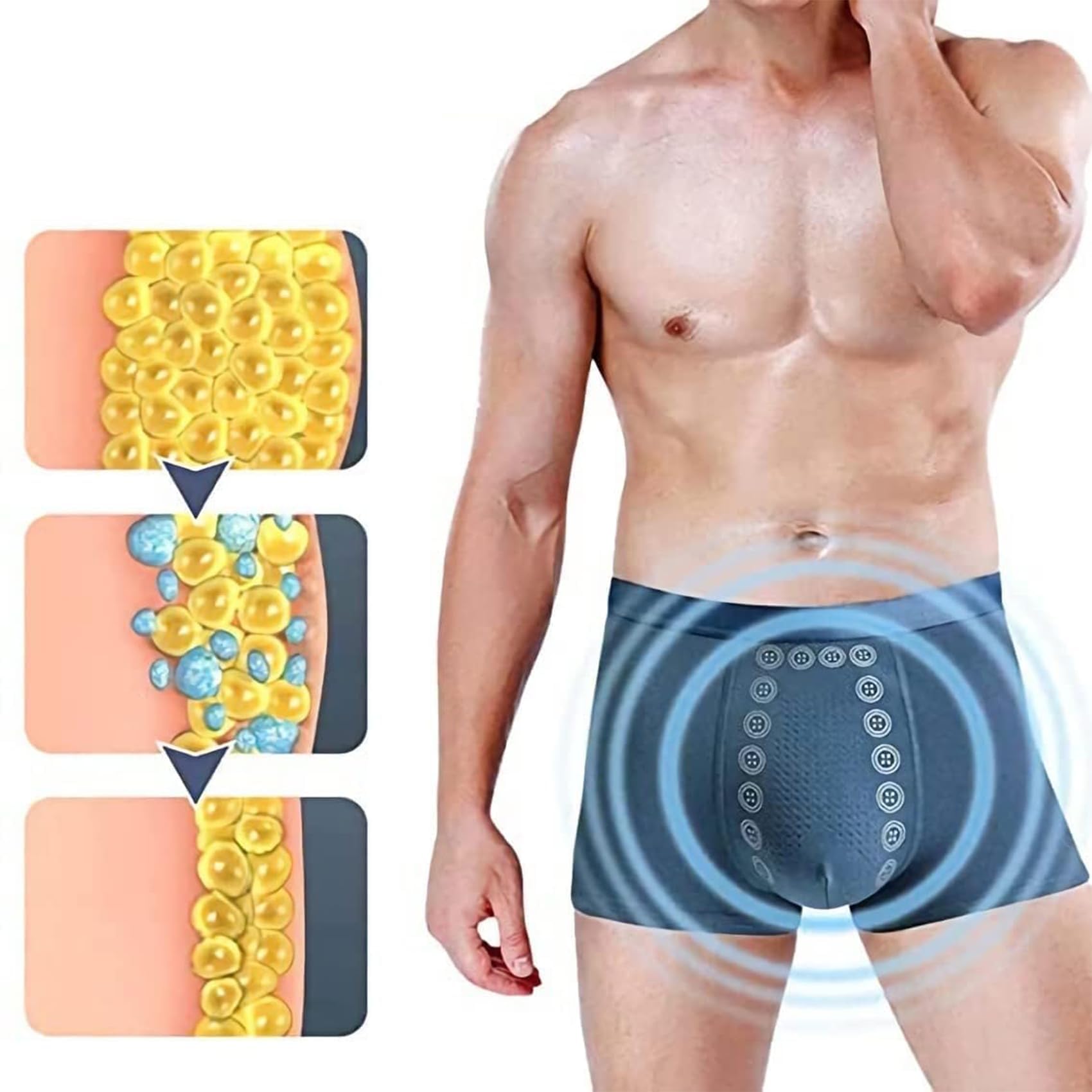 Magnetic Therapy Boxer Briefs for Men - Energetic Massage & Energy Field Therapy Underwear - Comfortable & Supportive for Daily Wear, Workout & Recovery