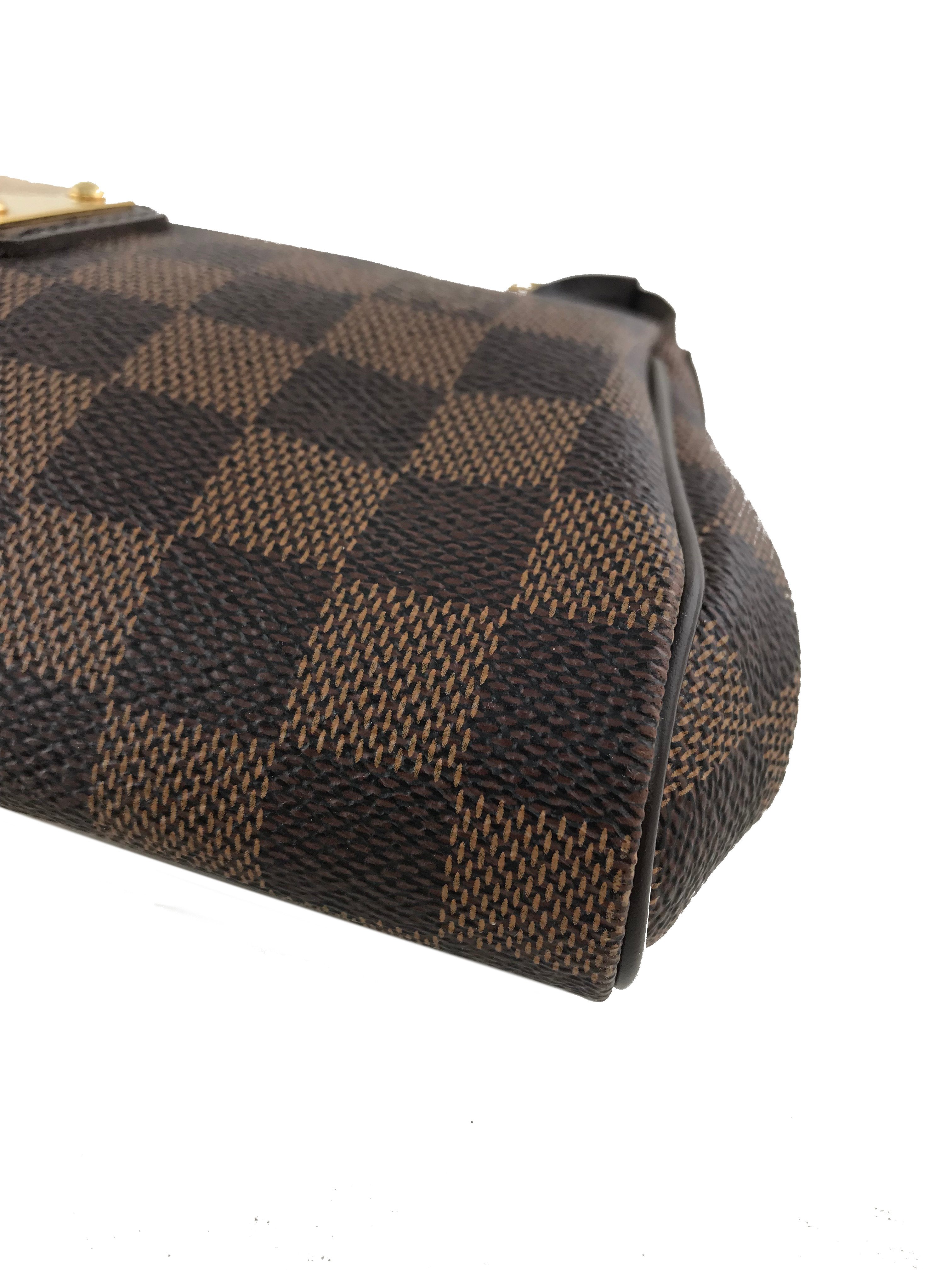 Louis Vuitton Damier Ebene Canvas Eva Clutch Bag - Luxury Crossbody Purse for Women | Perfect for Evening Events, Travel & Daily Use