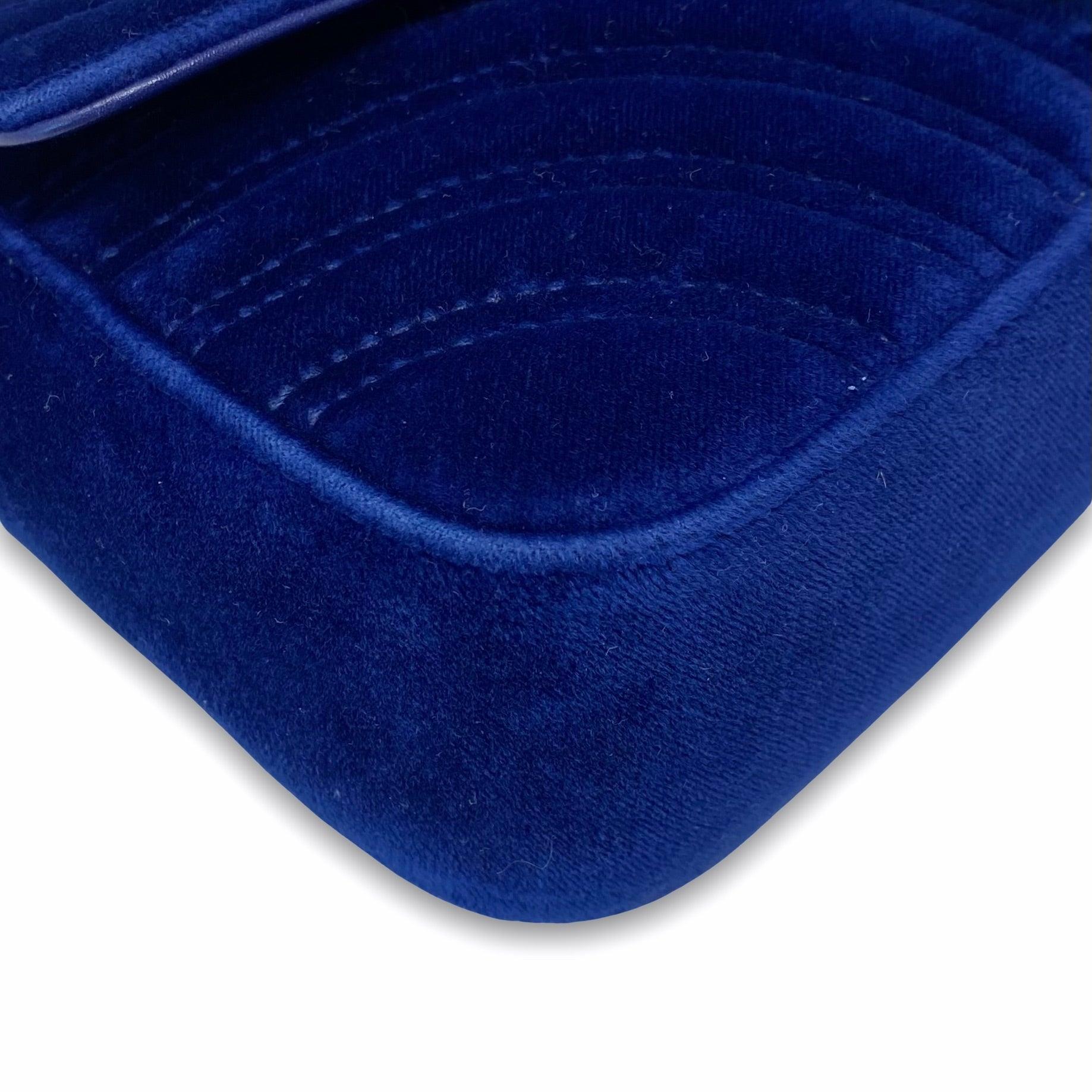 Gucci Blue Velvet Mini GG Marmont Crossbody Bag - Luxury Designer Handbag for Women | Perfect for Evening Parties, Date Nights & Special Occasions