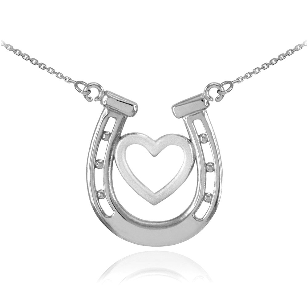 925 Sterling Silver Lucky Charm Horseshoe Necklace with Heart Pendant - Elegant Jewelry for Women, Perfect Gift for Birthday, Anniversary & Everyday Wear