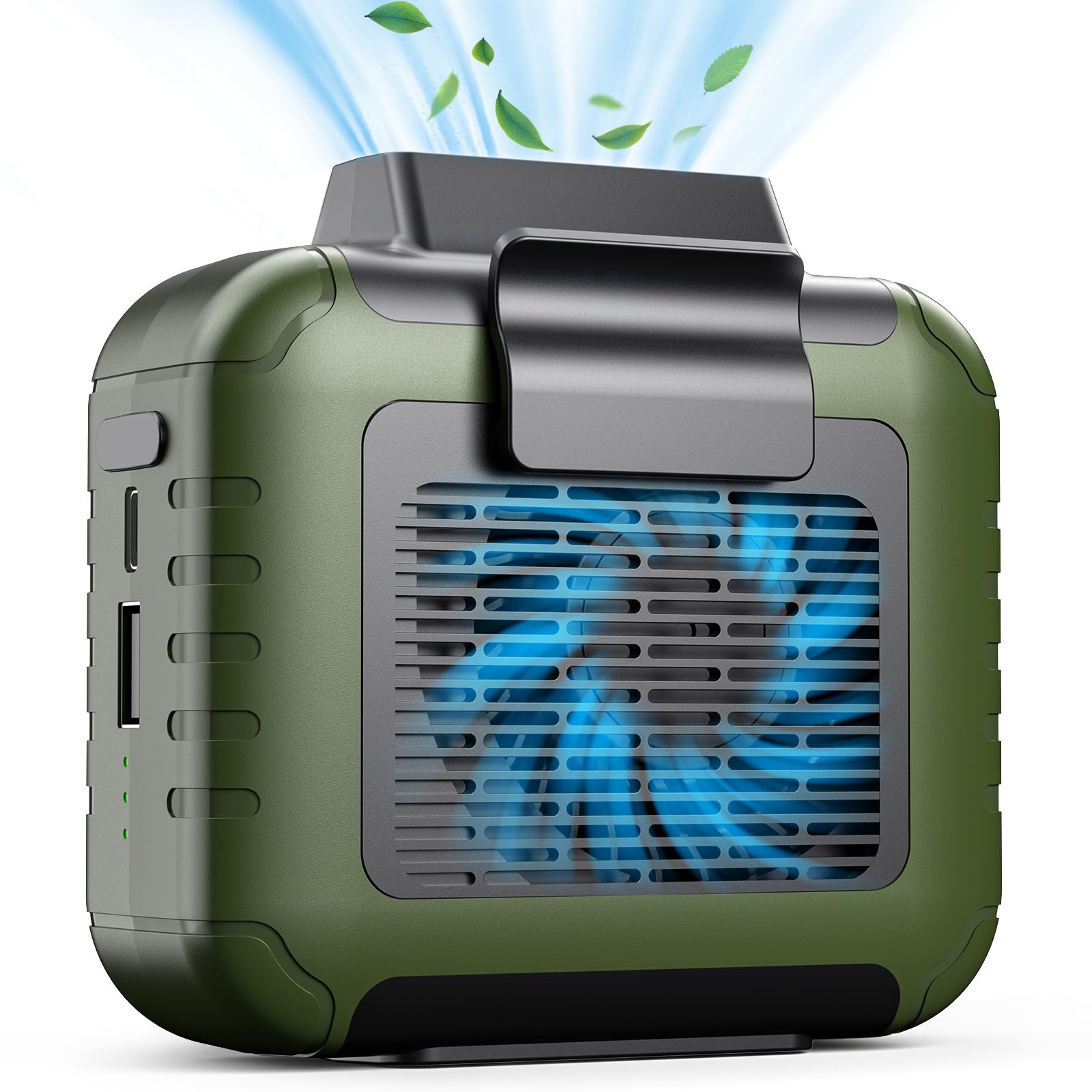 Portable Waist Fan with 23-Hour Battery Life - Strong Airflow Personal Cooling Fan with 3 Speed Settings - Hands-Free Wearable Belt Fan for Outdoor Work, Hiking, Fishing & Farming - Stay Cool Under Shirt in Hot Weather