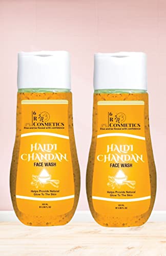 6 R Cosmetics Turmeric & Sandalwood Face Wash for Acne Prevention - Suitable for All Skin Types | Gentle Cleansing for Daily Skincare Routine