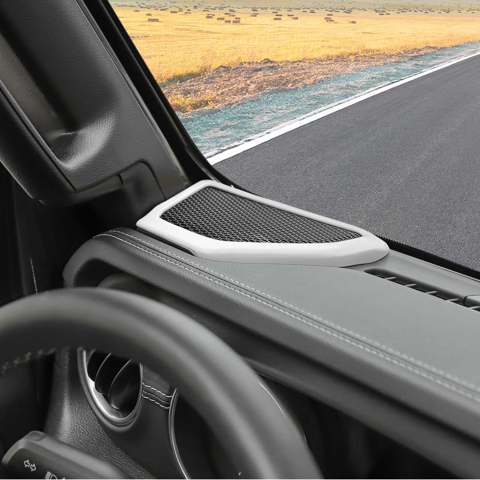 Jeep JL A Pillar Speaker Trim Cover - White Interior Accessories for Jeep Wrangler JL/JLU & Gladiator JT (2018-2024) - 2pcs Set - Perfect for Car Audio Upgrades & Interior Customization