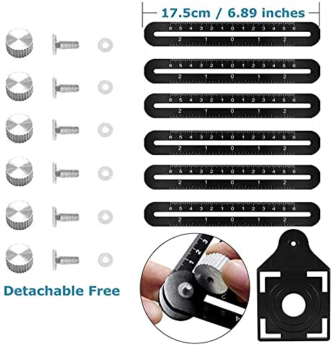Universal Ceramic Tile Hole Locator - 6-Fold Stainless Steel Multifunctional Masonry Ruler Tool (2 Pack) - Perfect for Tile Installation, Bathroom & Kitchen Renovations
