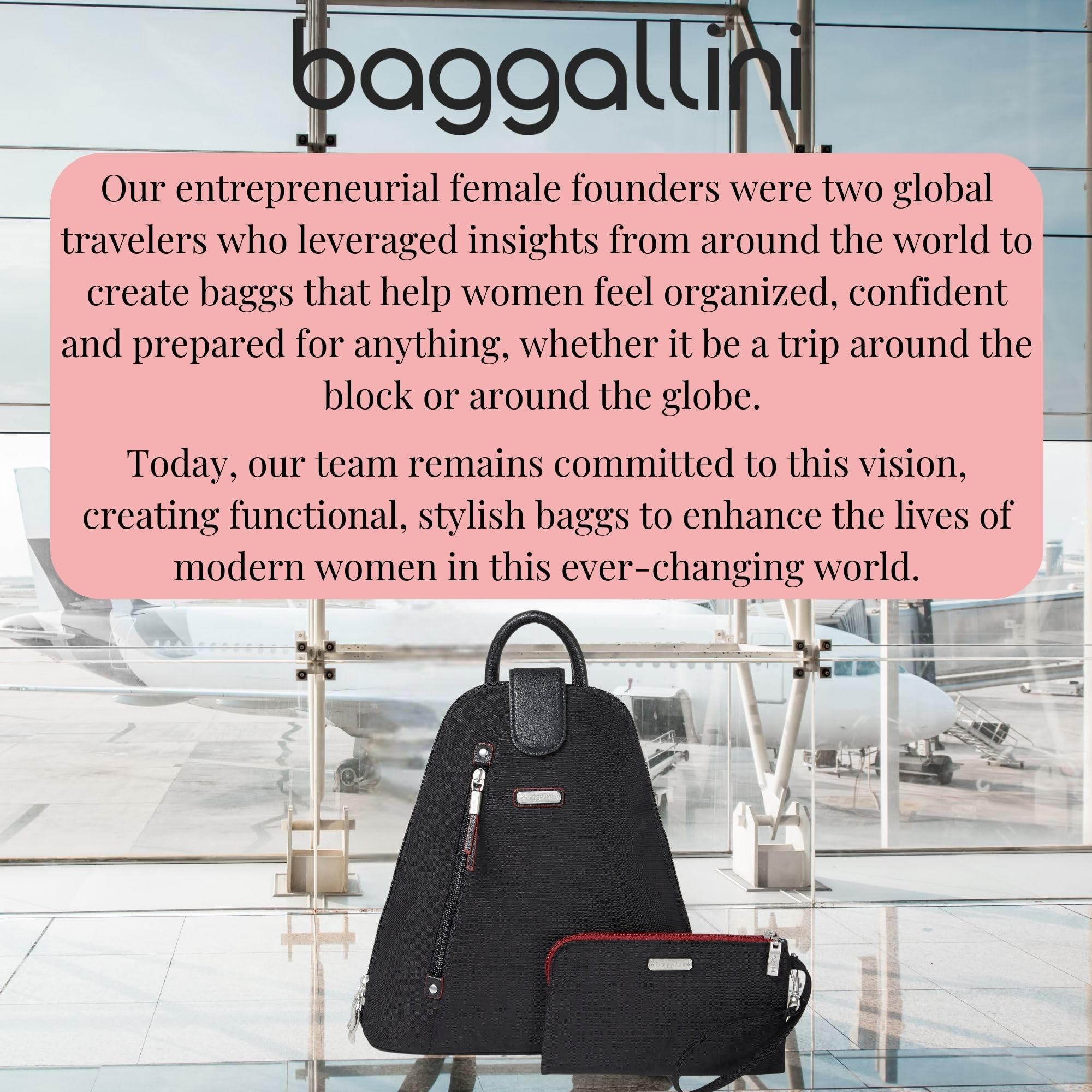 Baggallini Metro RFID Anti-Theft Backpack for Women - 9x11 Convertible Sling Bag with Adjustable Shoulder Straps & Phone Wristlet | Perfect for Travel, Commuting & Everyday Use