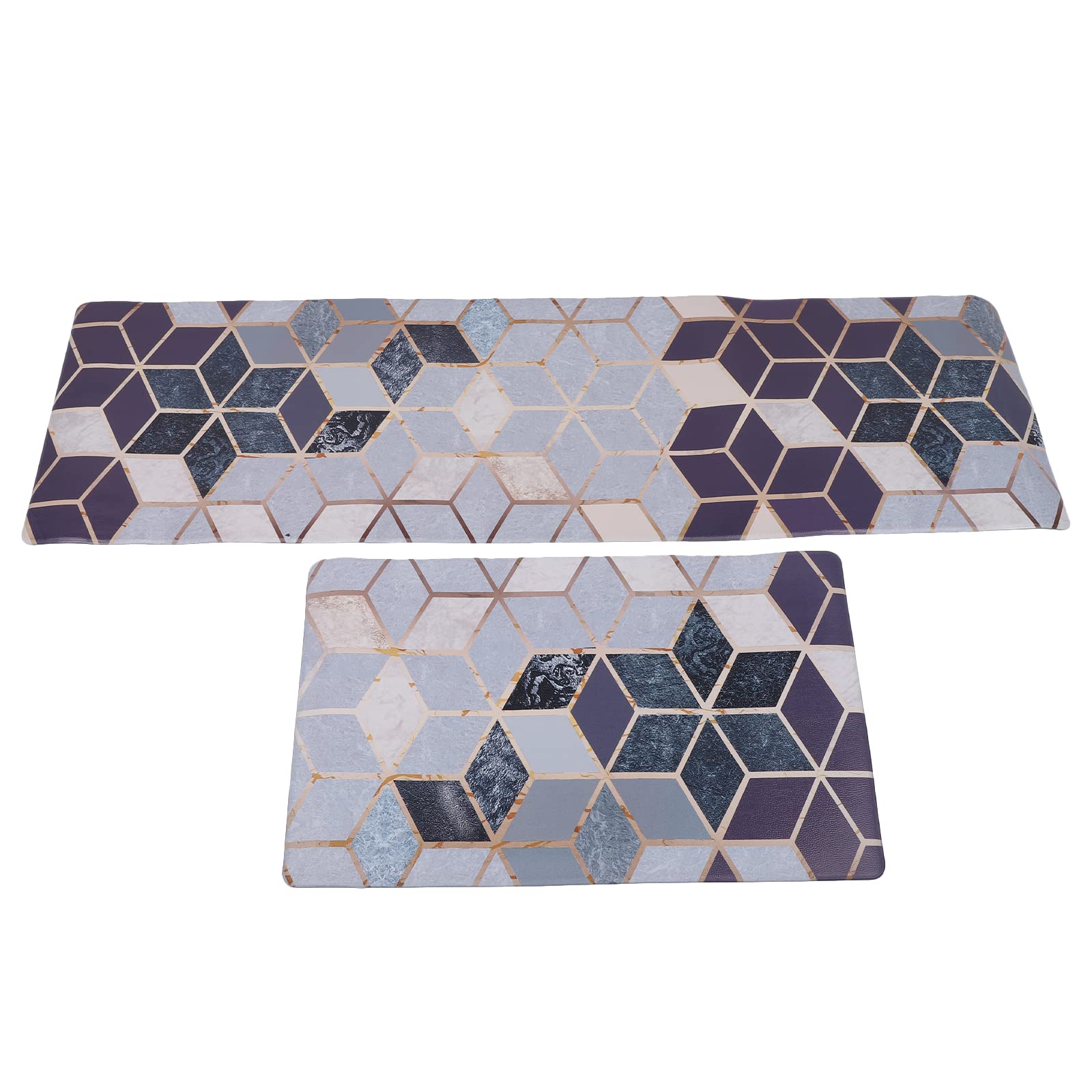 Gdrasuya10 Anti-Fatigue Kitchen Rugs Set of 2, Waterproof Non-Slip PVC Foam Mats for Kitchen, Bedroom, Hallway, Laundry Room & Standing Desk, Perfect for Cooking, Cleaning & Home Office Use