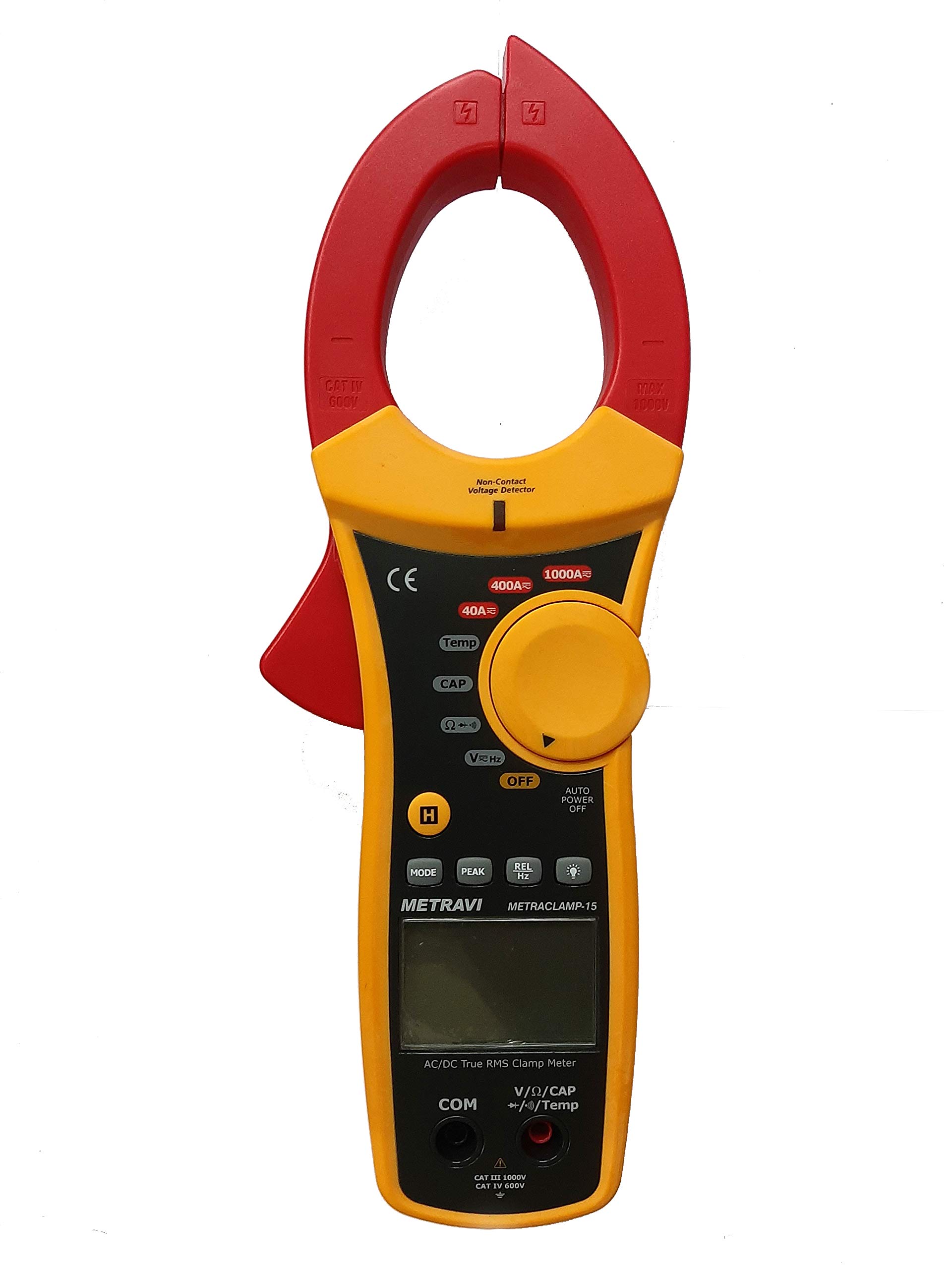 Metravi METRACLAMP-15 Digital Clamp Meter - True RMS AC/DC Current Clamp Multimeter up to 1000A with NCV Voltage Detector - Perfect for Electricians, HVAC Technicians & Home Electrical Testing