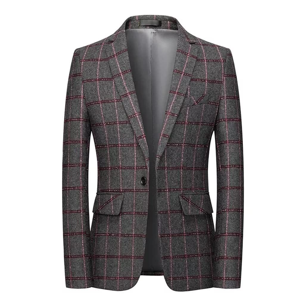 JHHDP Men's Casual Banquet Blazer - Slim Fit Business Suit Jacket for Wedding & Office Wear - Large Size Spring Formal Attire - Perfect for Business Meetings, Cocktail Parties & Special Occasions