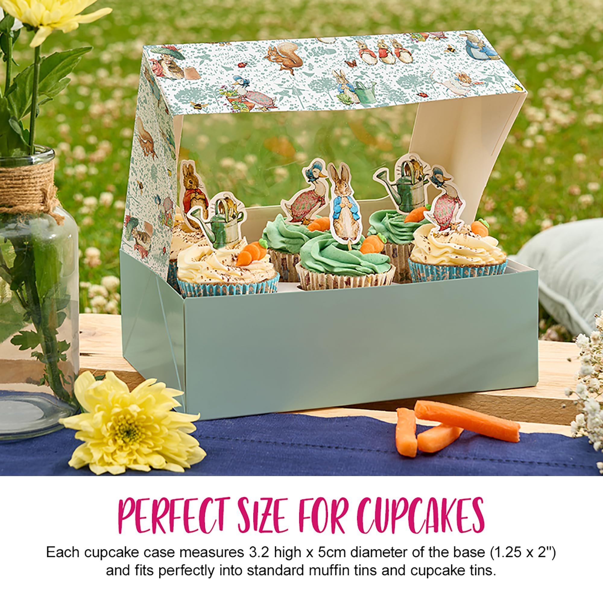 Beatrix Potter Peter Rabbit Cupcake Cases for Baking - 75 Pack | Peter Rabbit Party Decorations for Christening, Birthday, Baby Shower | Perfect for Baking, Party Favors, and Special Occasions