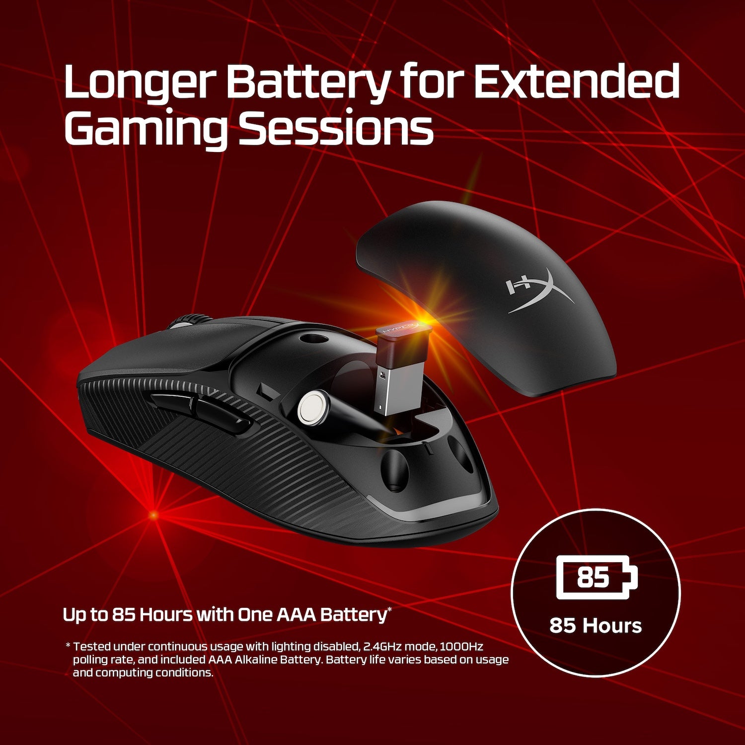 HyperX Pulsefire Fuse Wireless Gaming Mouse - 16000 DPI, RGB Lighting, Ergonomic Design for PC & Mac - Perfect for FPS, MOBA & Esports Gaming