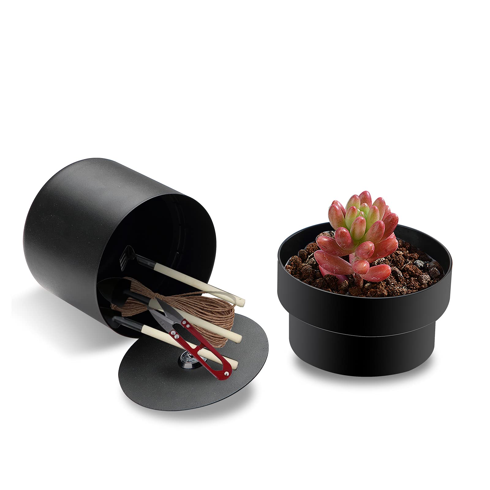 Flower Pot Diversion Safe with Key Lock - Hidden Secret Storage Box for Valuables, Cash & Jewelry - Discreet Home Security Solution for Bedroom, Office or Travel - Plants Not Included