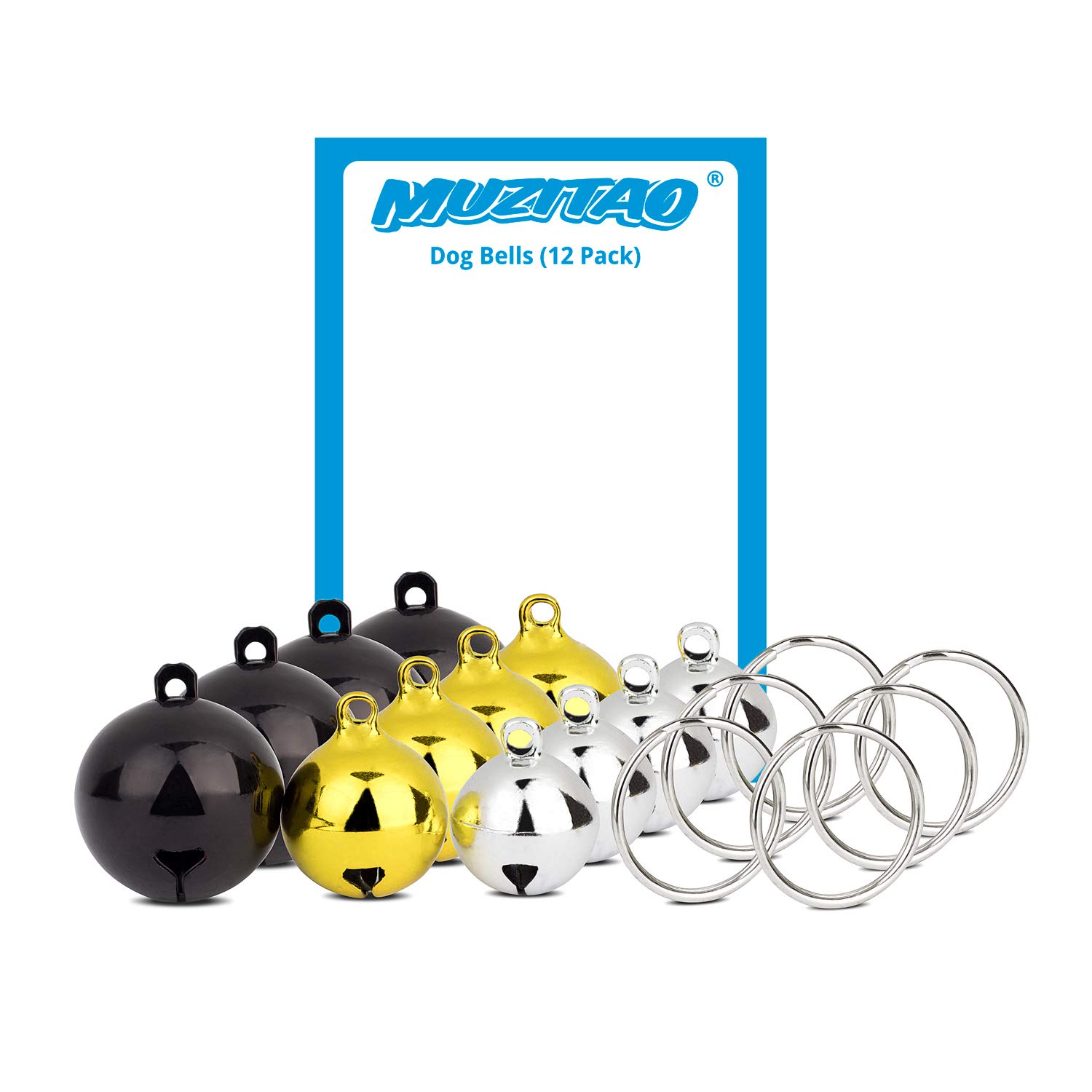 Muzitao® 12 Pack Loud Pet Collar Bells - for Cats & Dogs Safety