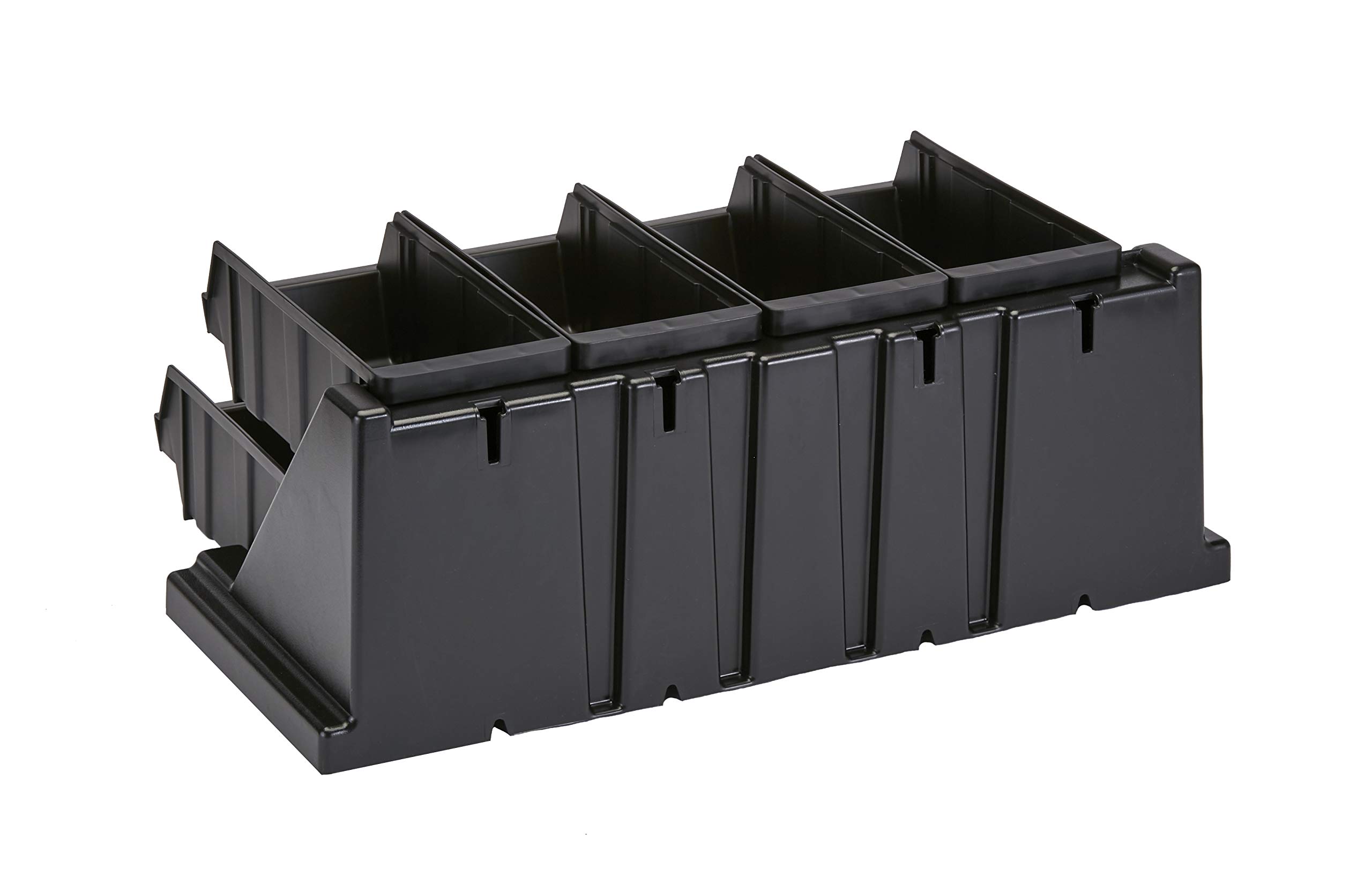 Cambro Versa Self Serve Condiment Bin - 8 Compartment Storage Organizer for Food & Coffee Condiments (Black) | Perfect for Restaurants, Cafes & Buffet Stations