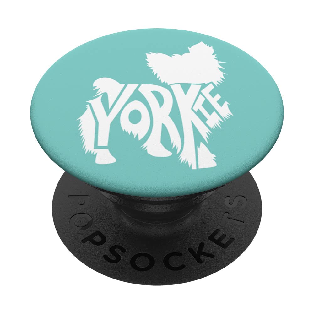 PopSockets Cell Phone Stand for Smartphones & Tablets - Yorkie Typographic Yorkshire Terrier Design | Perfect for Home, Office & Travel Use