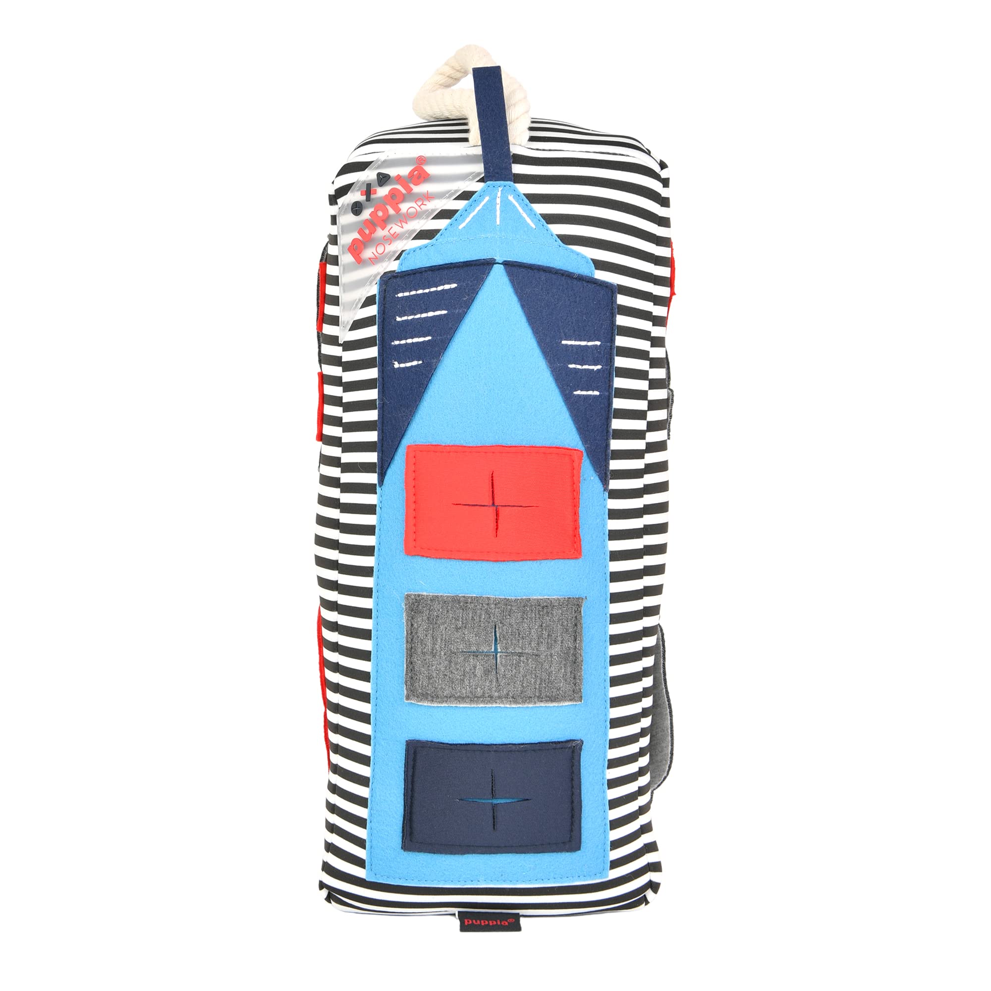 Puppia Nosework Dog Toy - High Rise Striped Interactive Puzzle for Scent Training | Fun Mental Stimulation for Small & Medium Dogs | Indoor & Outdoor Play