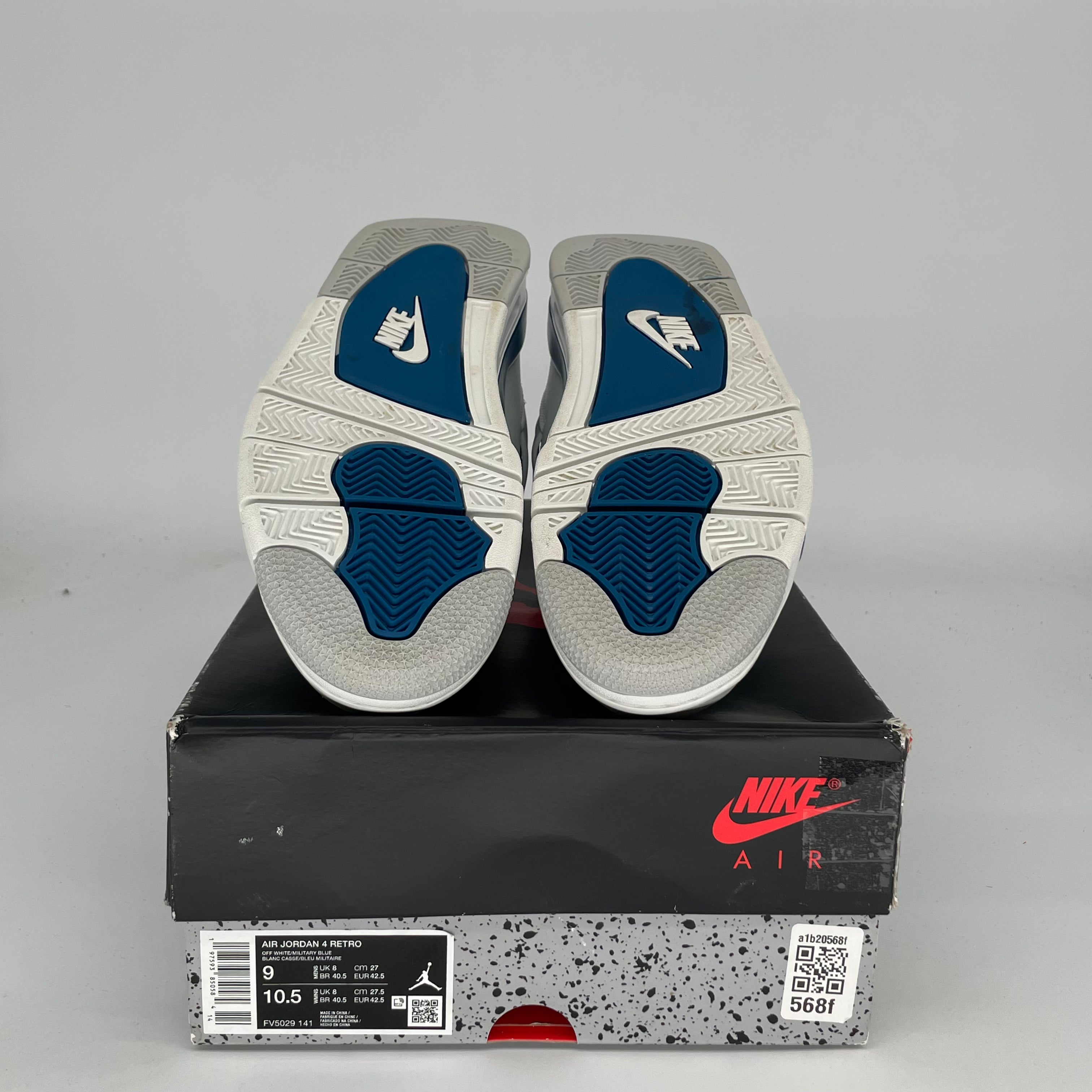 Original Air Jordan 4 Retro 'Military Blue' Men's Basketball Shoes - Size 9 (FV5029-141) - Perfect for Streetwear & Sneaker Collectors