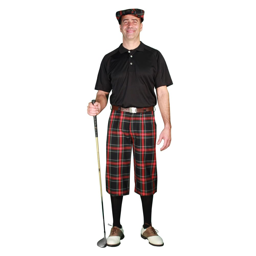 Black Stewart Men's Golf Outfits - Premium Black Golf Wear for Men - Perfect for Golf Tournaments, Country Club Events & Casual Golfing