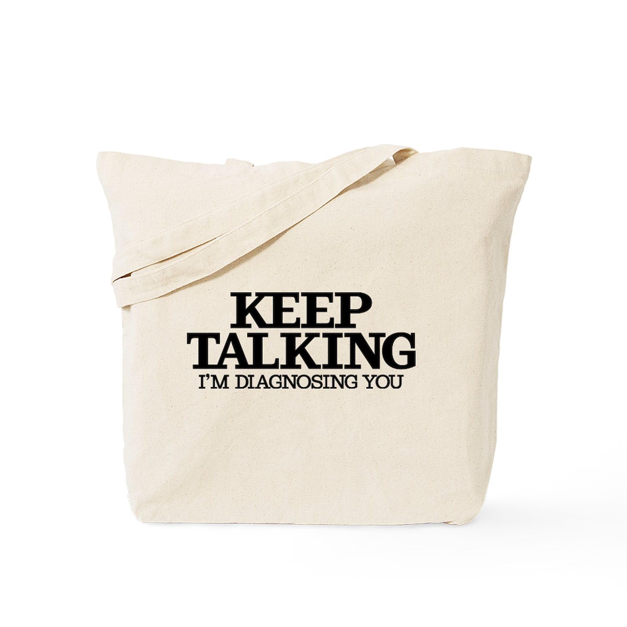 Keep Talking I'm Diagnosing You Tote Bag - Natural Canvas Reusable Shopping Bag for Doctors, Nurses & Medical Students - Perfect for Hospital Shifts, Grocery Runs & Everyday Use