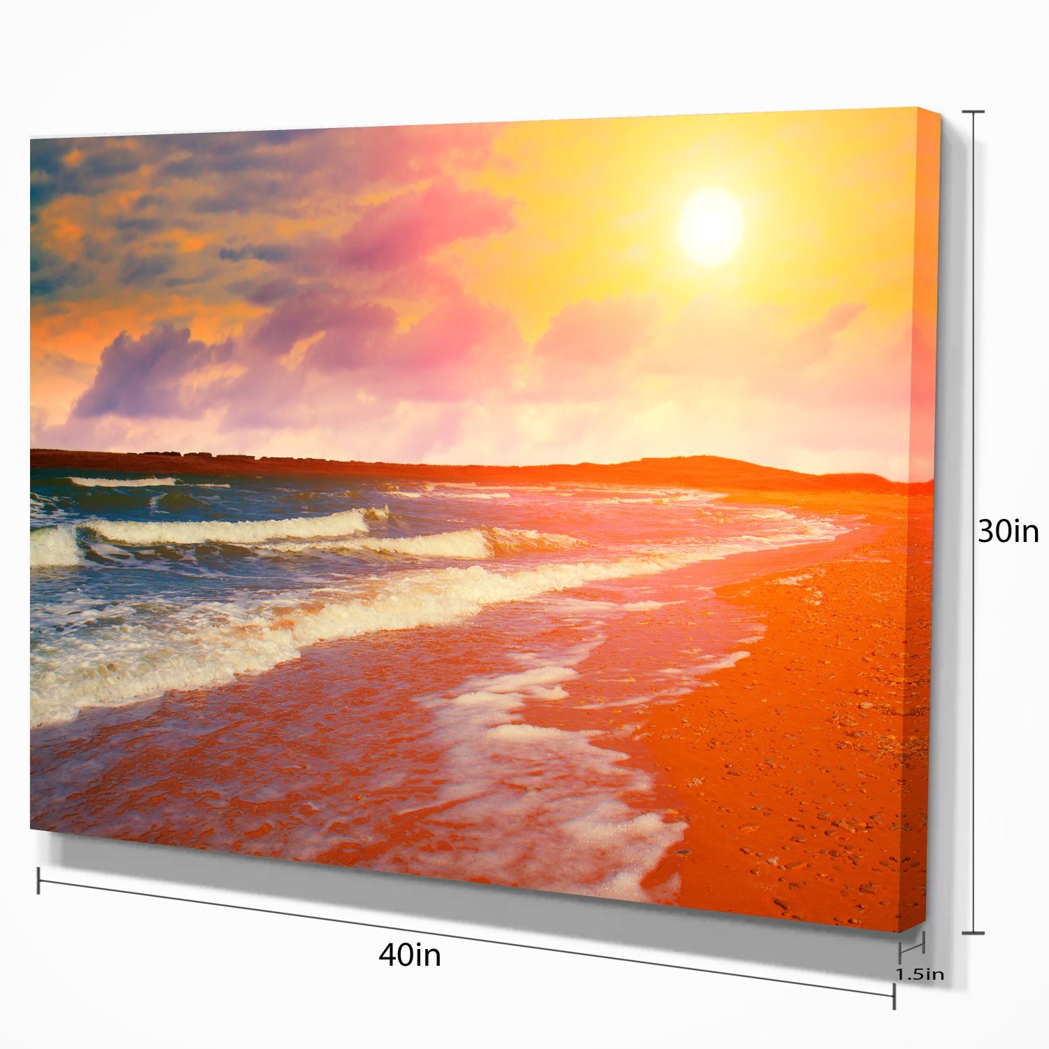 Sunset Desert Beach Canvas Art Print - Modern Coastal Wall Decor for Living Room, Bedroom & Office