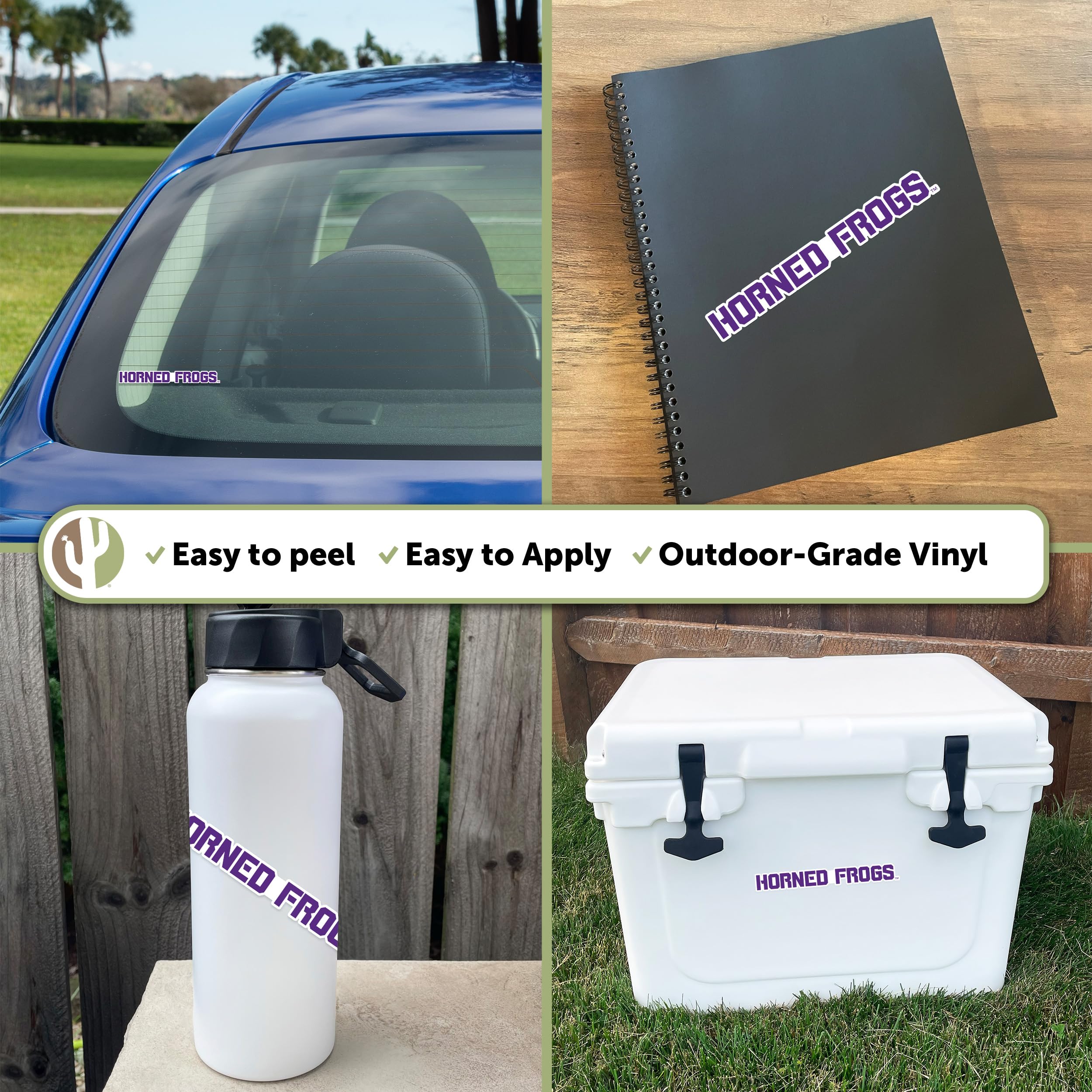 TCU Texas Christian University Desert Cactus Vinyl Decal Sticker - Waterproof Laptop, Water Bottle, Car, Scrapbook Decor - Perfect for College Dorm, School Spirit, Gameday & Fan Gifts (Pack of 10)