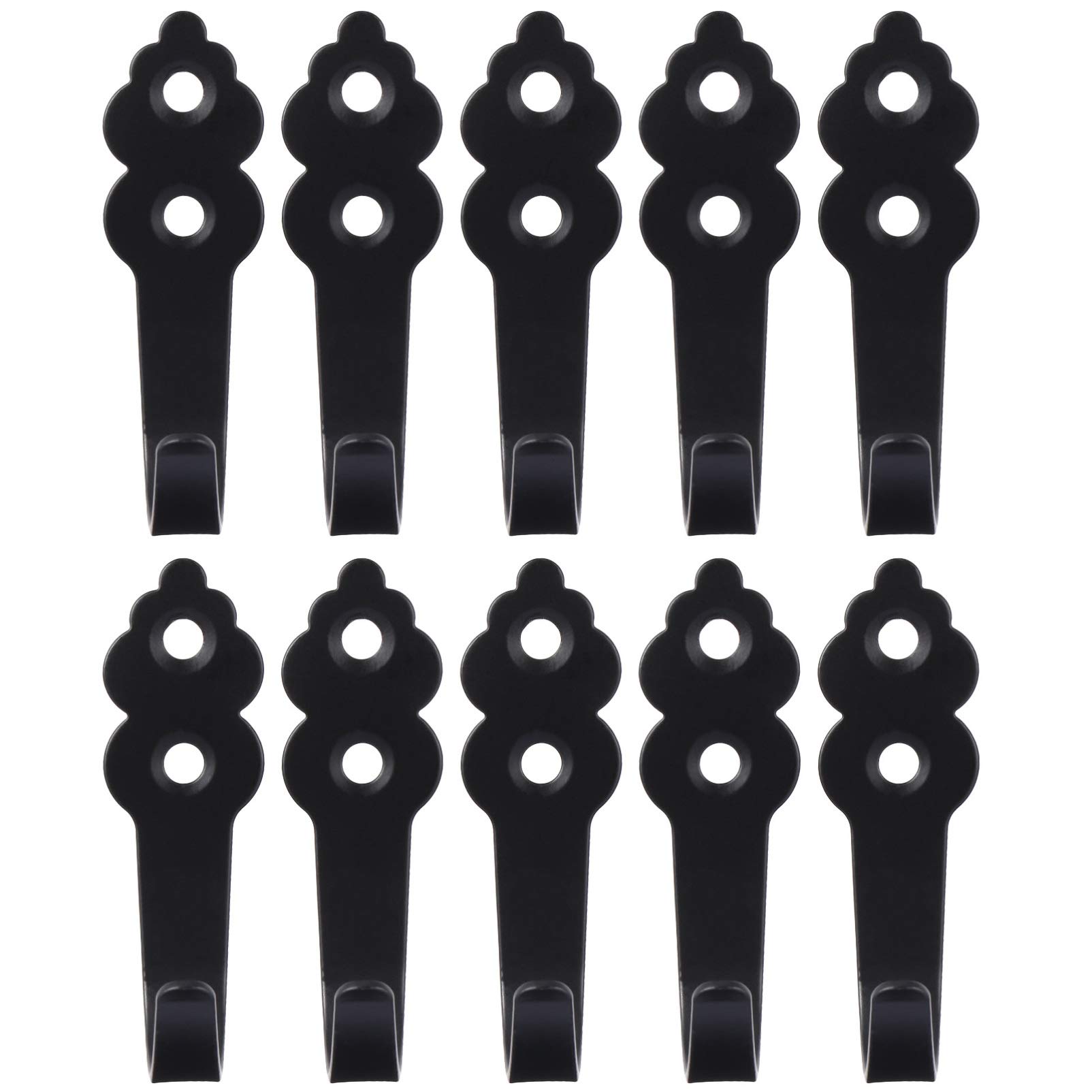 DOITOOL 10 Pack Vintage Cast Iron Wall Hooks - Rustic Farmhouse Matte Black Wall Mounted Coat Hangers for Towels, Hats, Bags - Perfect for Kitchen, Bathroom, Entryway & DIY Home Decor