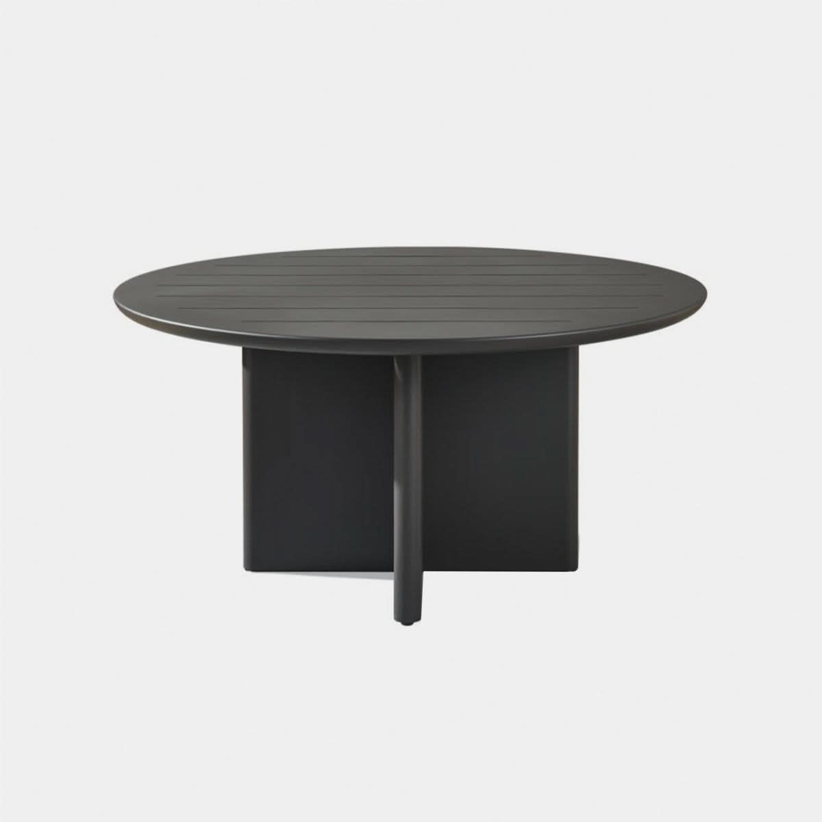 Victoria Aluminum Slatted Round Dining Table 60