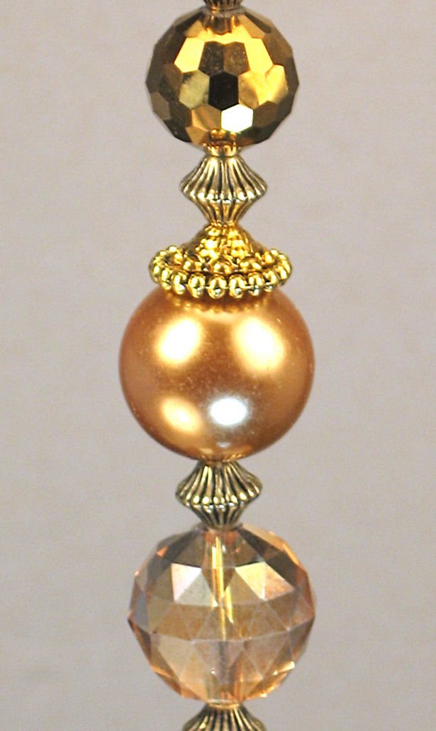 Elegant Gold Faceted Glass & Pearl Ceiling Fan Pull Chain - Vintage Style Light Pull for Ceiling Fans, Chandeliers, and Pendant Lights - Perfect for Bedroom, Living Room, and Home Decor