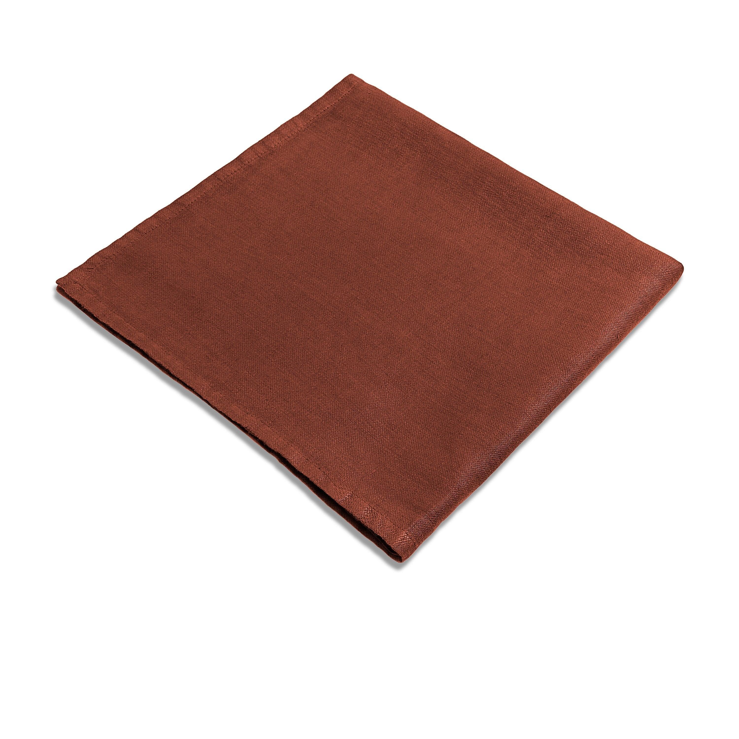 Premium Linen Sateen Napkins Set of 4 - Soft & Elegant Brick Red Dinner Napkins for Formal Dining, Wedding, Holiday Table Setting & Special Occasions