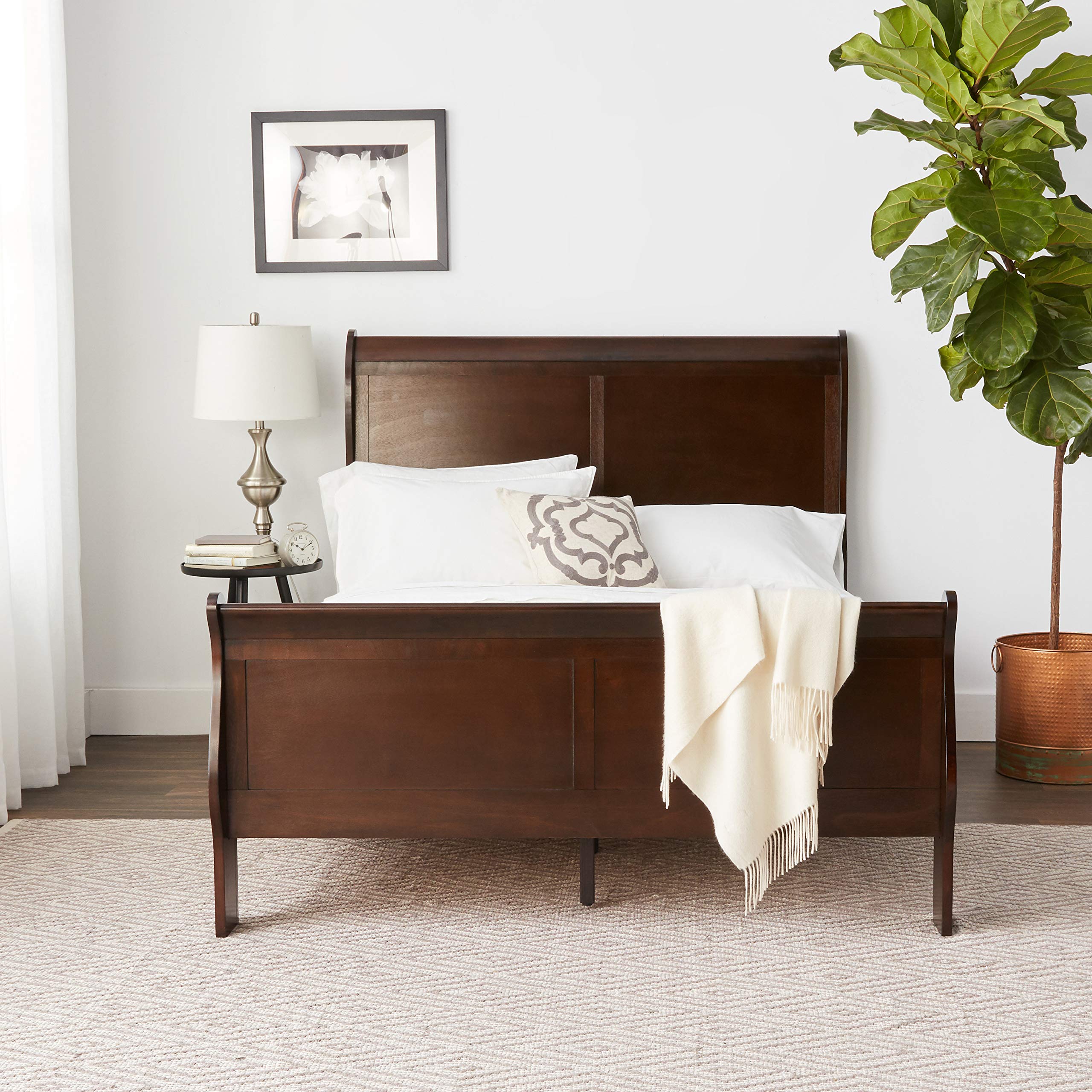 Louis Philippe Full Size Bed - Traditional Cappuccino Finish Wooden Bed Frame with Coaster Furniture Design | Elegant Bedroom Furniture for Master Bedroom & Guest Room
