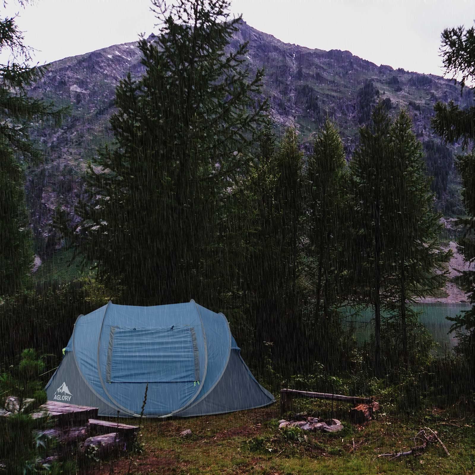 **4-5 Person Easy Pop Up Tent - 9.5’X6.8’X49’’ Instant Setup, Waterproof, 2 Doors - Family Camping Tent for Outdoor Adventures, Beach, Picnics & Backpacking**
