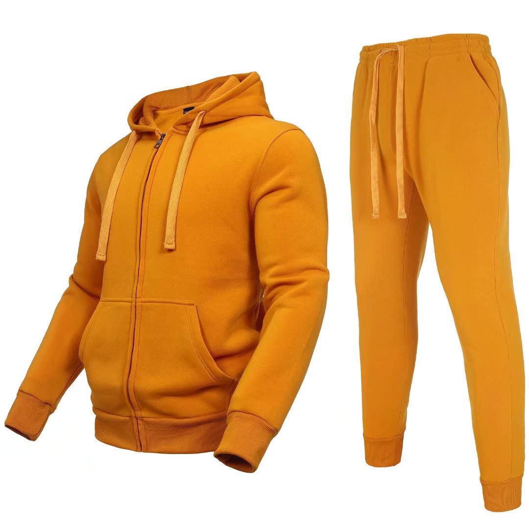 Zusmen Men's Tracksuit 2-Piece Set - Stylish Track Jacket & Pants for Casual Wear, Gym, and Outdoor Activities