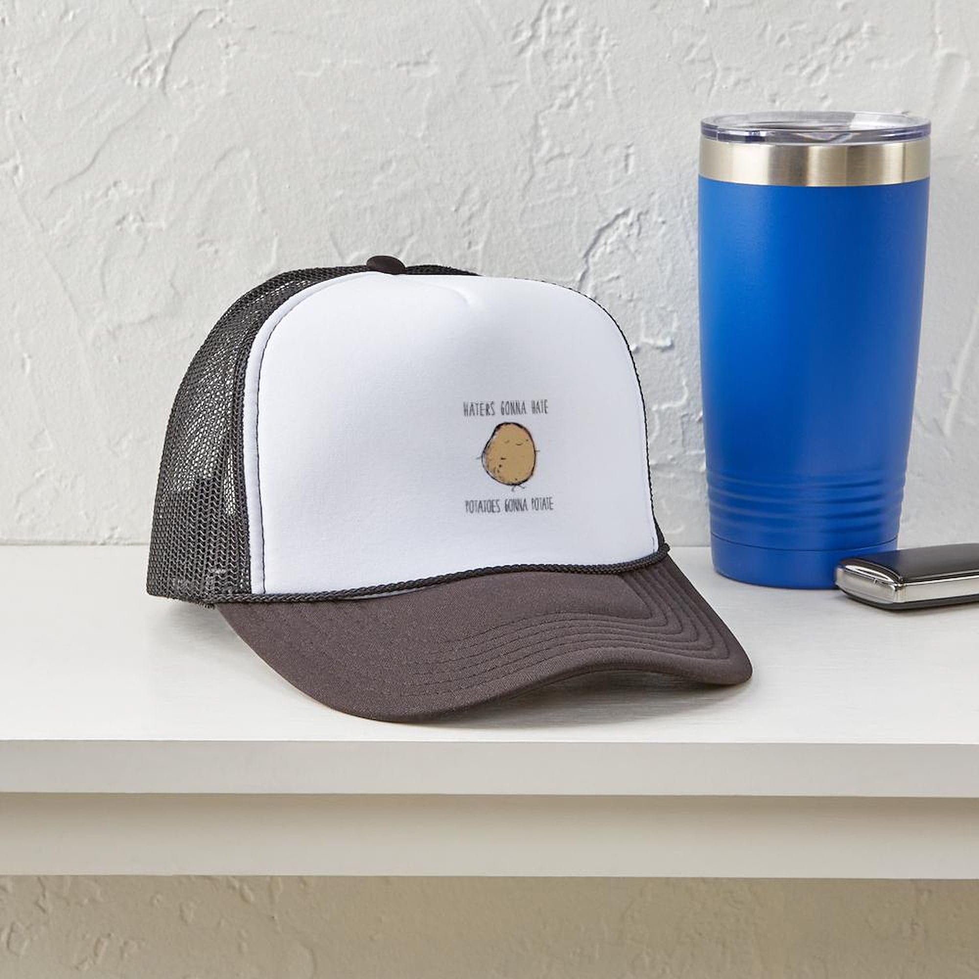Haters Gonna Hate, Potatoes Gonna Potate Adjustable Snapback Trucker Hat by CafePress - Funny Novelty Hat for Men & Women, Perfect for Casual Wear, Outdoor Activities, and Gifts