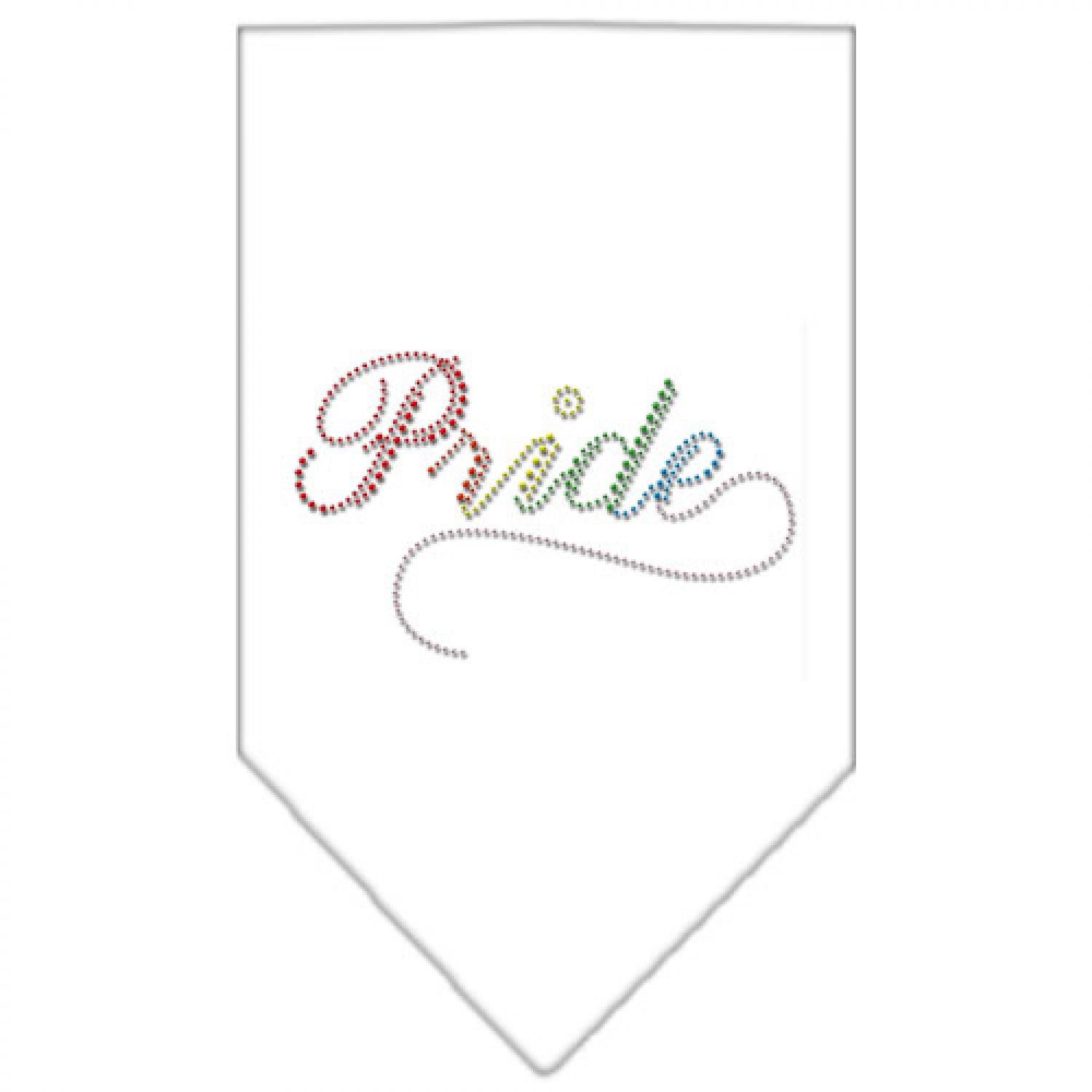 Sparkling Rhinestone Dog Bandana - Pride Themed White Small Pet Bandana for Dogs & Cats - Perfect for Pride Parades, Pet Parties & Special Occasions