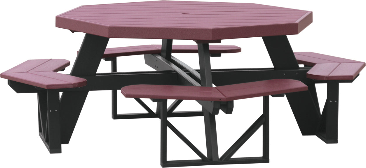 Premium Octagon Picnic Table - 8-Person Outdoor Dining Set with Umbrella Hole - Weather-Resistant Wooden Patio Furniture for Backyard, Garden & Camping (Perfect for Family Gatherings & Outdoor Entertaining)