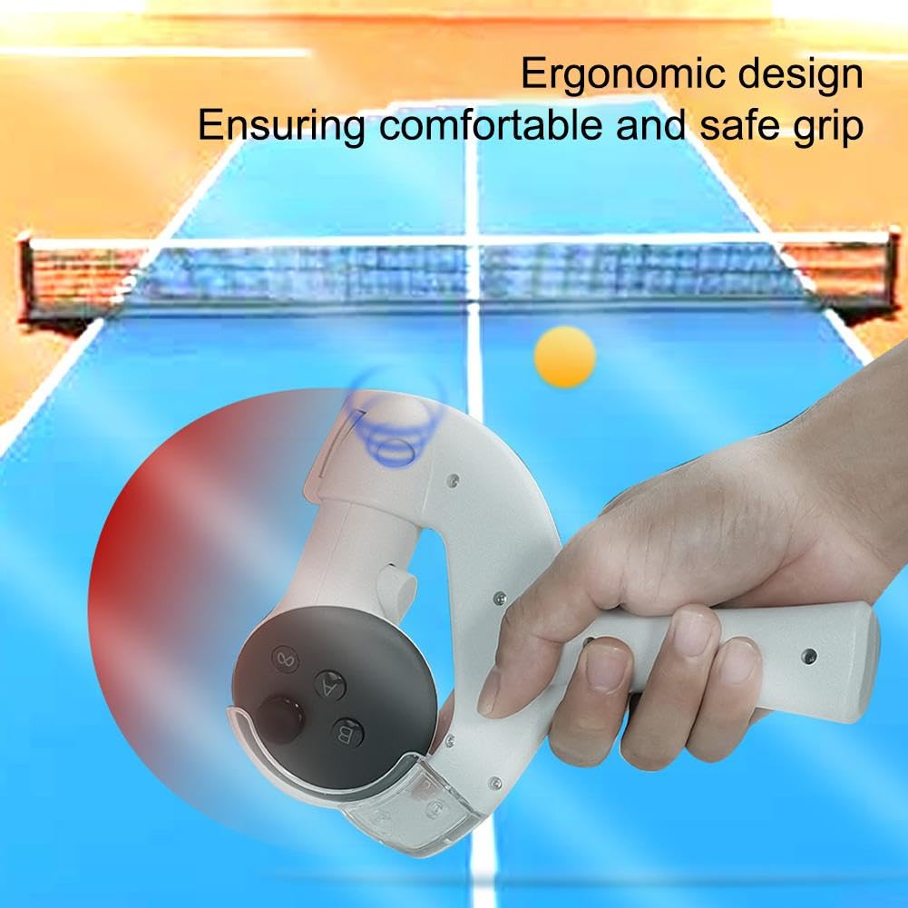 Oculus Quest 3 VR Table Tennis Racket Handle Adapter - Meta Quest 3 Controller Accessories for Realistic VR Ping Pong Gaming Experience | Perfect for VR Sports, Fitness Training & Immersive Gameplay