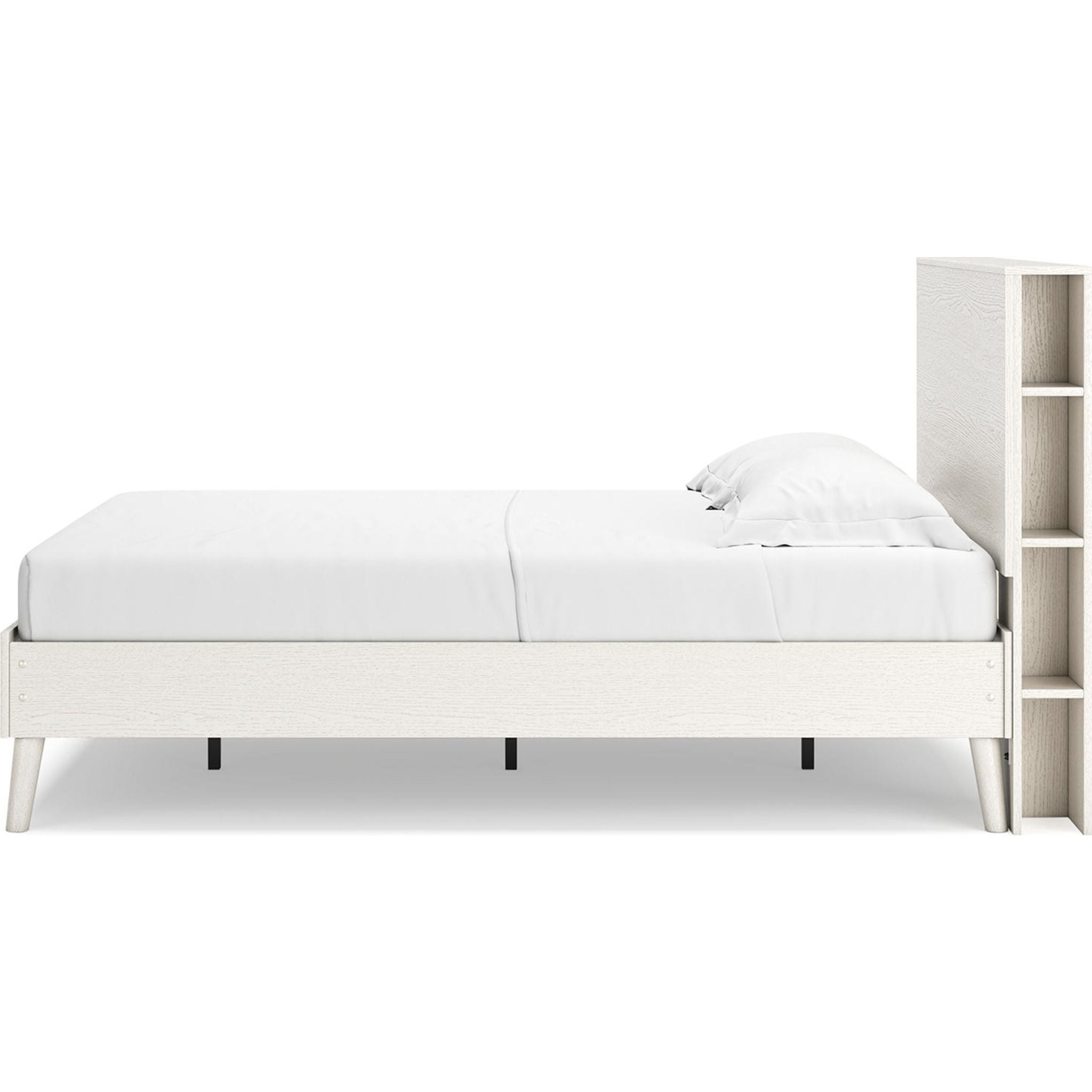 Aprilyn Full Bookcase Bed Frame with Storage - White - Perfect for Small Bedrooms & Dorm Rooms
