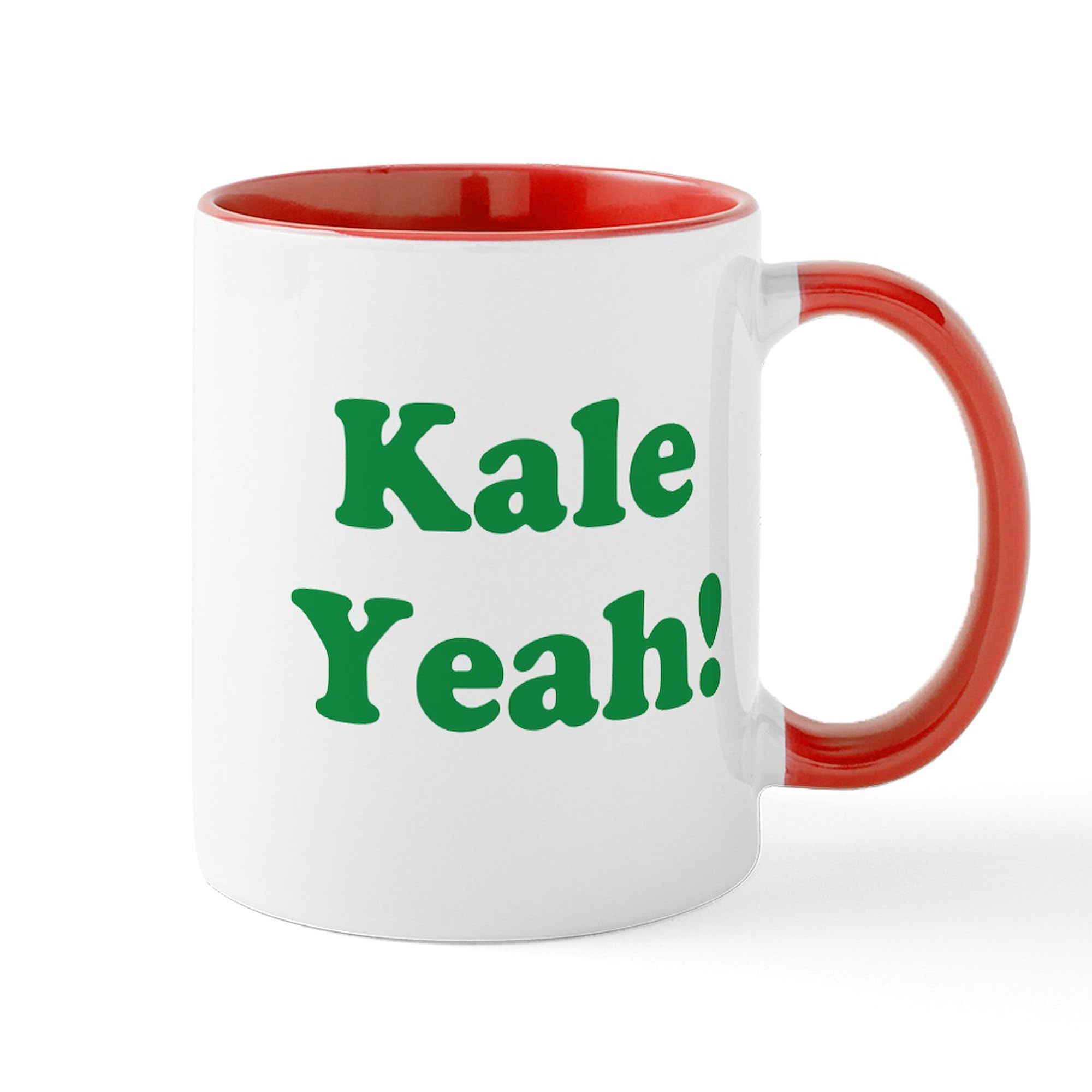 Kale Yeah! 11 oz (325 ml) Ceramic Coffee Mug - Funny Novelty Tea Cup for Office, Home & Gifts - BPA-Free Dishwasher Safe Drinking Cup