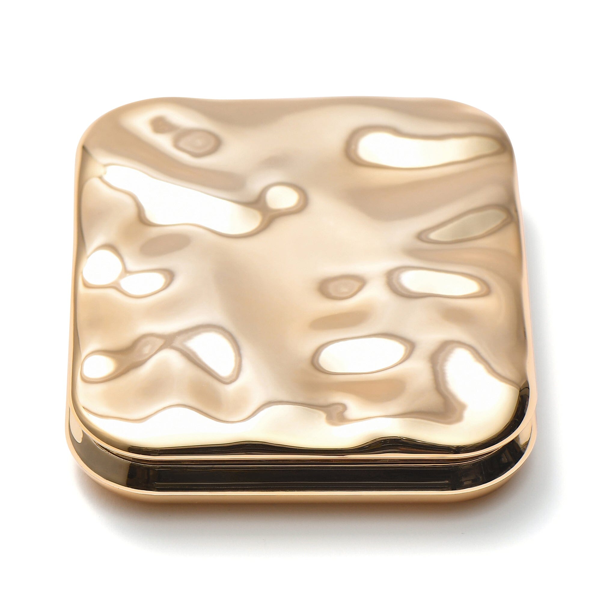 Blanche LED Compact Mirror with Gold Finish - Portable Makeup Mirror for Travel, Home, and On-the-Go Touch Ups