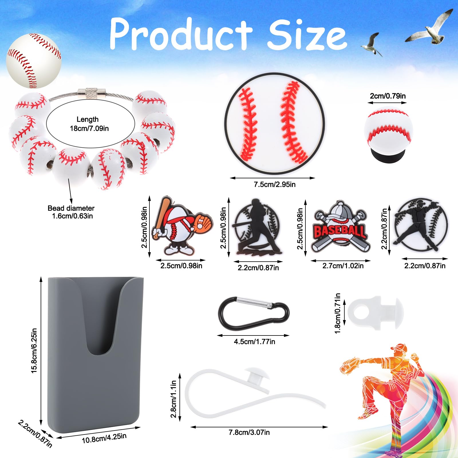 DSLONG Bogg Bag Accessories - 6Pcs Summer Beach Themed Rubber Decorative Charms with 14-16mm Keychain Hooks | Perfect for Beach Bags, Totes & Poolside Essentials