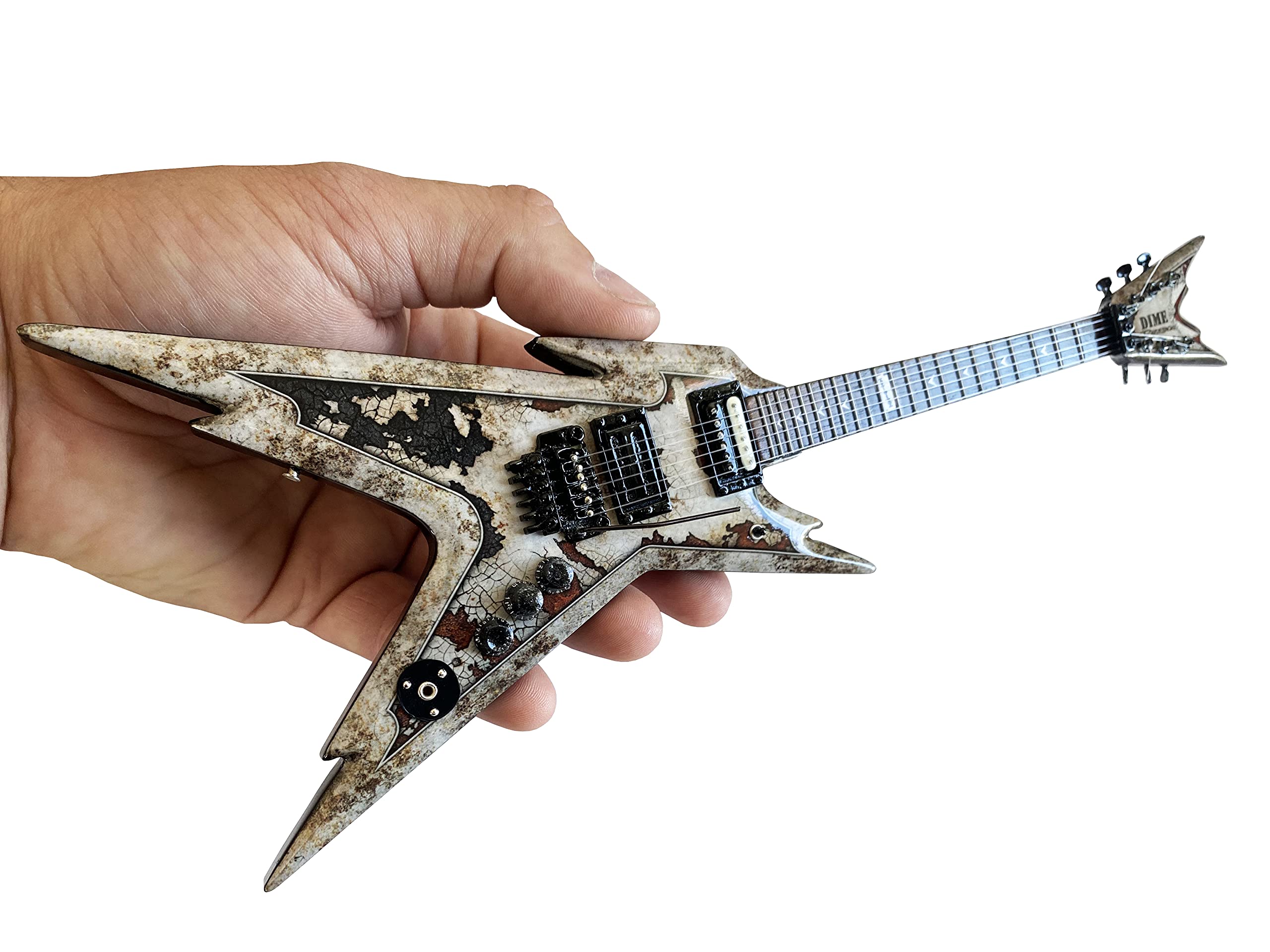 AXE HEAVEN Dimebag Darrell Dean Razorback Mini Guitar Collectible - 1:10 Scale Rust Replica for Pantera Fans | Perfect for Music Memorabilia Display, Rock Collector's Shelf & Metalhead Gift