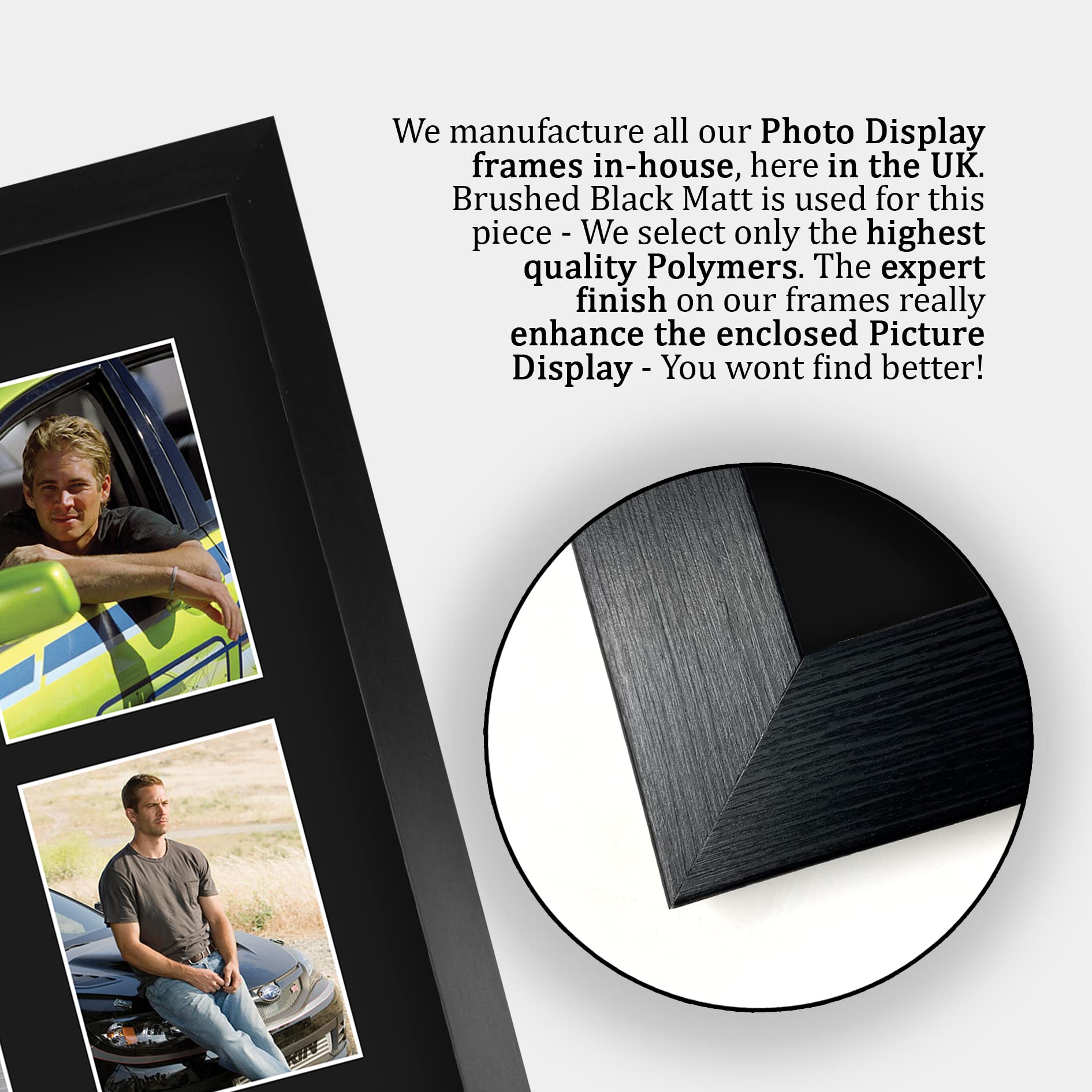 Fast & Furious Paul Walker Autographed A3 Framed Photo - Signed Memorabilia for Movie Fans - Perfect for Home Theater, Man Cave & Gift Giving