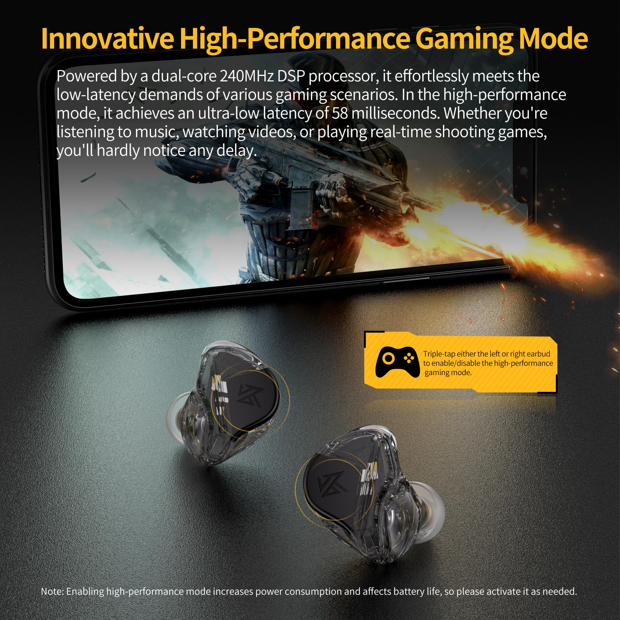 KZ VXS Pro True Wireless Earbuds Bluetooth 5.3 HiFi Headphones with Microphone, AptX, 32H Playtime & Noise Cancellation - Perfect for Gym, Commuting & Work Calls
