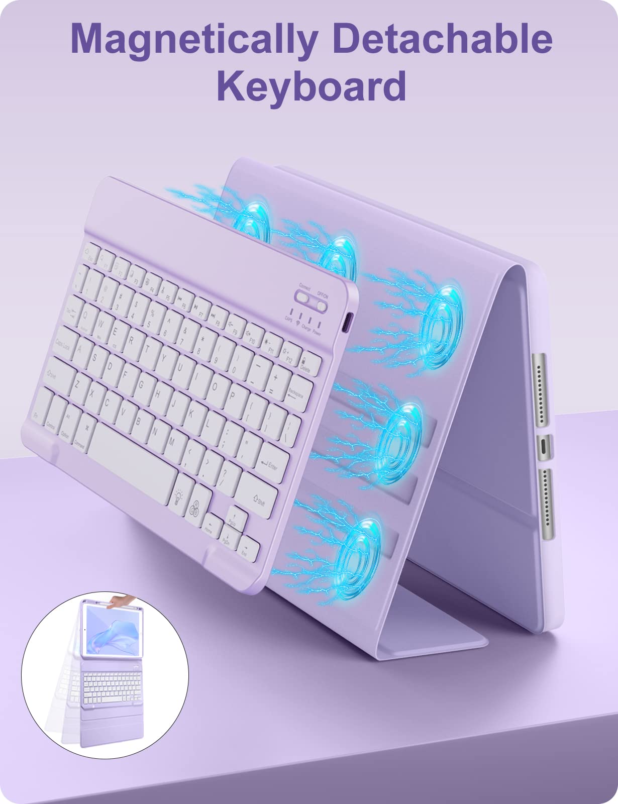 Hamile Wireless Backlit Keyboard Case for iPad 9th/8th/7th Gen 10.2