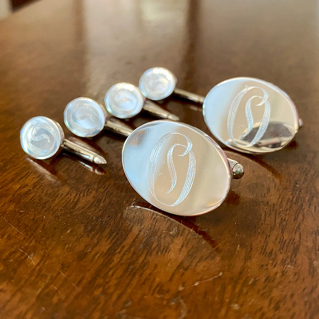 Sterling Silver Large Plain Oval Cufflinks for Men - Elegant Dress Shirt Accessories for Weddings, Business & Formal Events