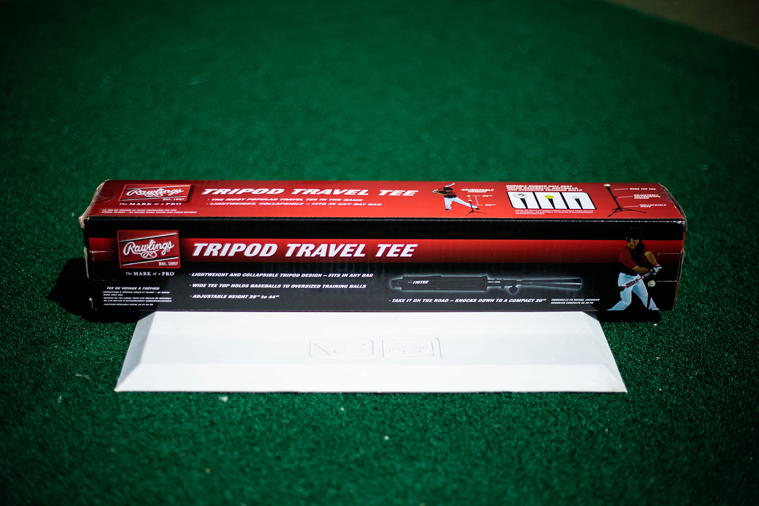 Rawlings Tripod Travel Tee - Portable Baseball Batting Tee for Practice | Perfect for Backyard, Field & Travel Training