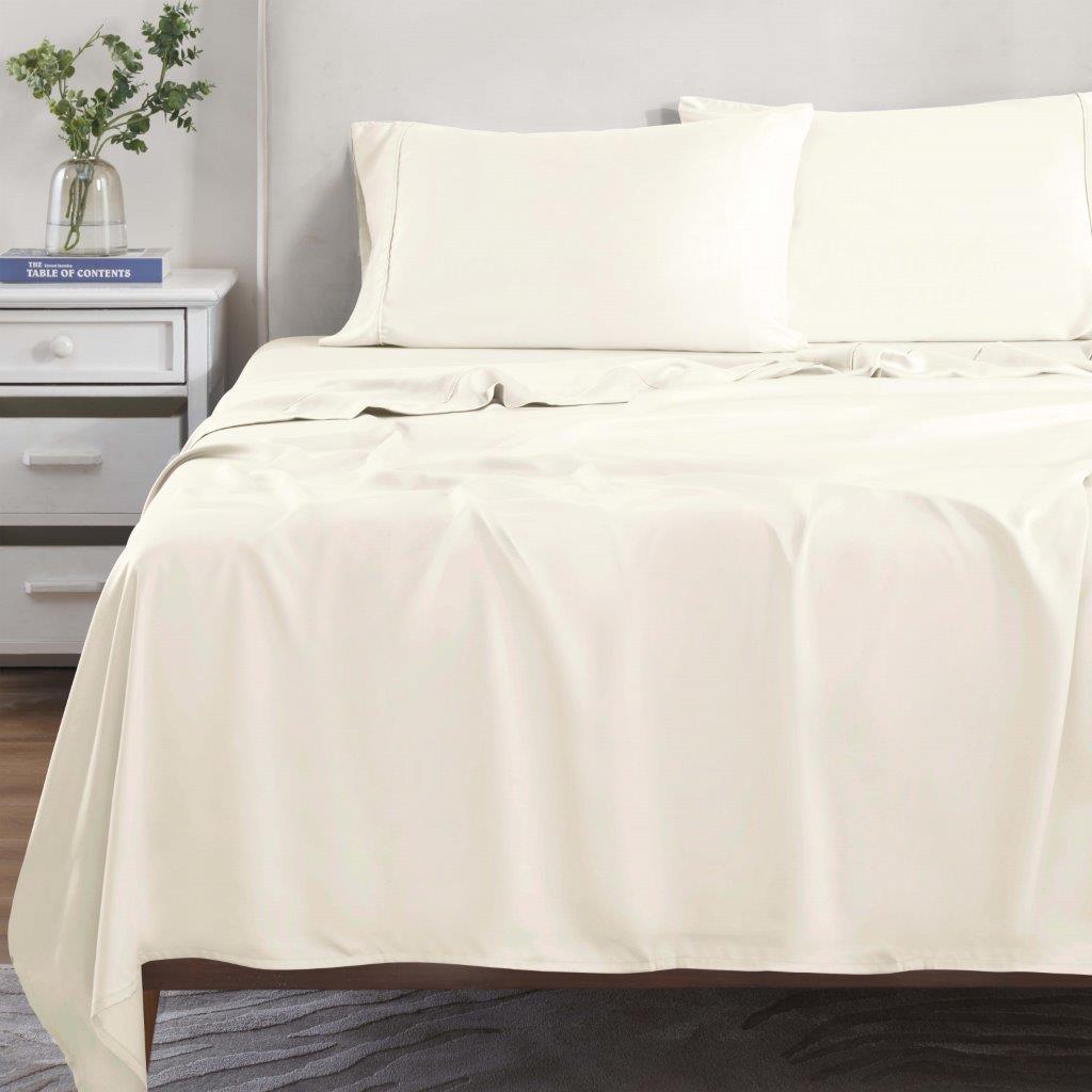 300 Thread Count Modal From Beechwood Extra Deep Pocket Sheet Set - Ultra Soft & Breathable Bedding for Queen/King Size Mattresses - Perfect for Luxury Hotels, Guest Rooms & Master Bedrooms