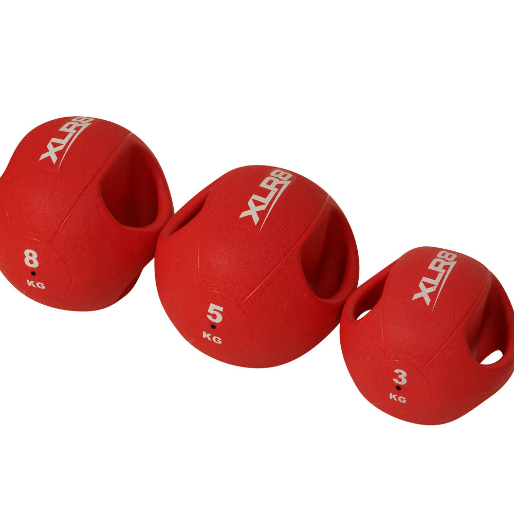XLR8 Double Grip Medicine Ball for Strength Training - 12LB Weighted Exercise Ball for CrossFit, Gym Workouts & Home Fitness - Perfect for Slam, Wall Ball & Functional Training Exercises