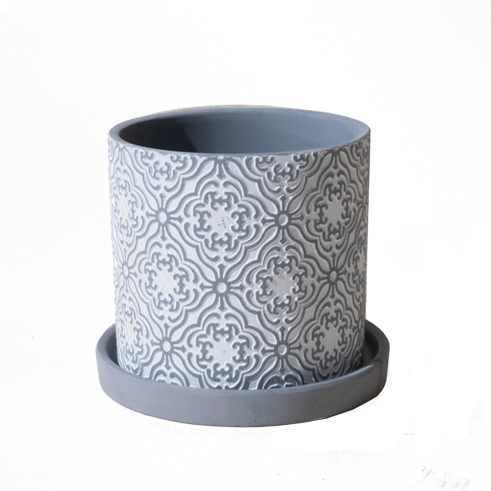 Balter Ceramic Pot and Saucer Set - 6 Inch Flower Planters with Drainage Hole for Indoor Plants, Succulents, Herbs - Perfect for Home Decor, Office Desk, and Garden Use
